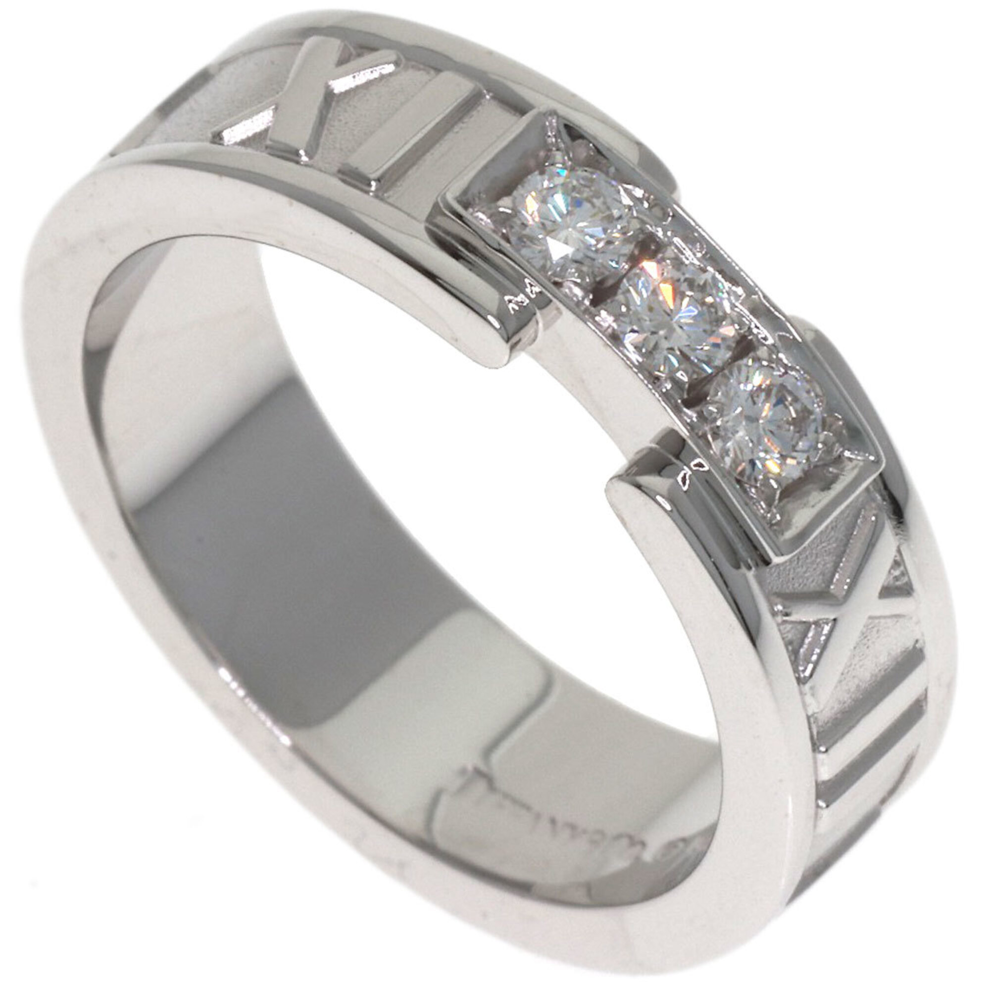 Tiffany & Co. Atlas 3-Diamond Ring, 18K White Gold, Women\'s.