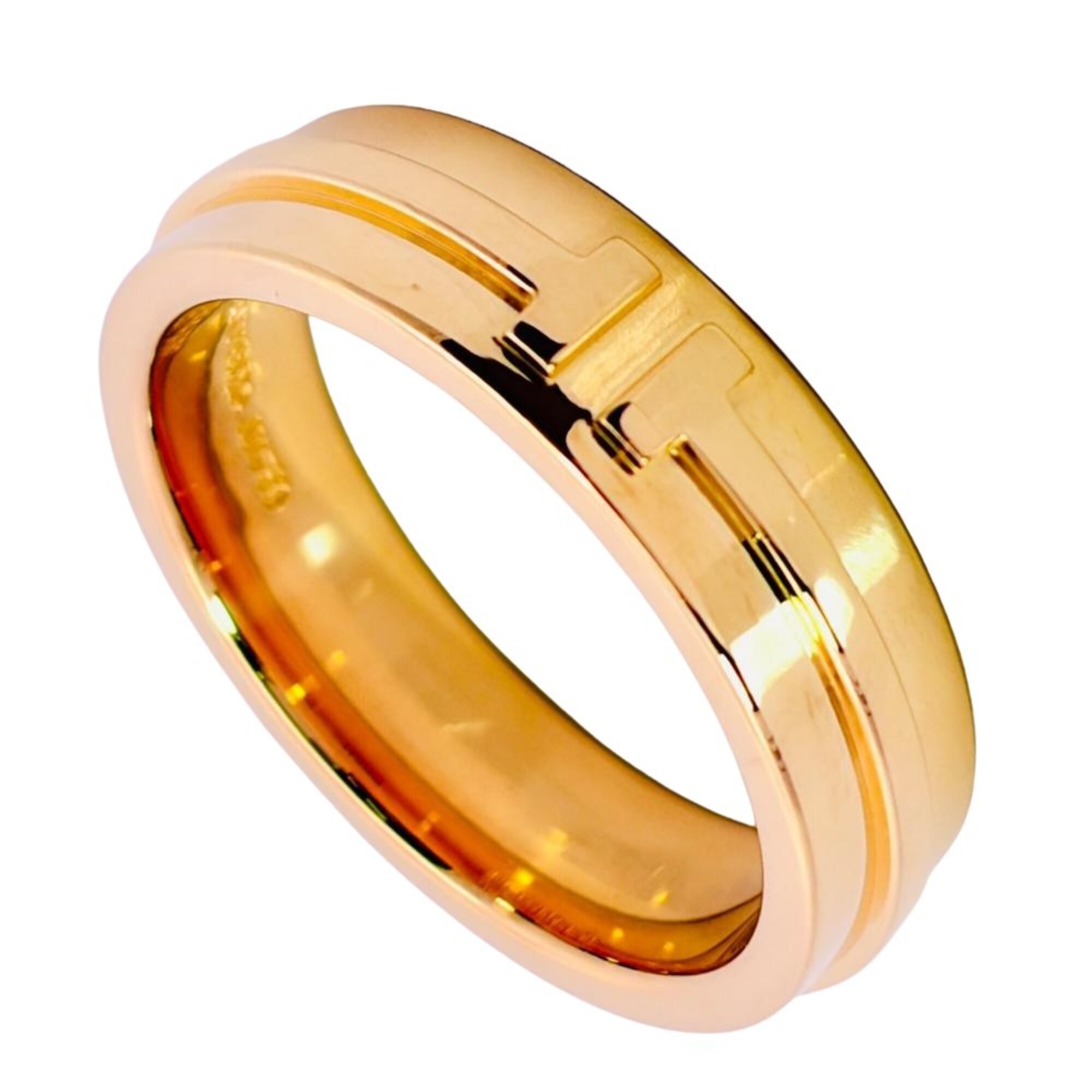 Tiffany & Co. T Wide Ring, approximately 18K Yellow Gold (11.0g), for women.