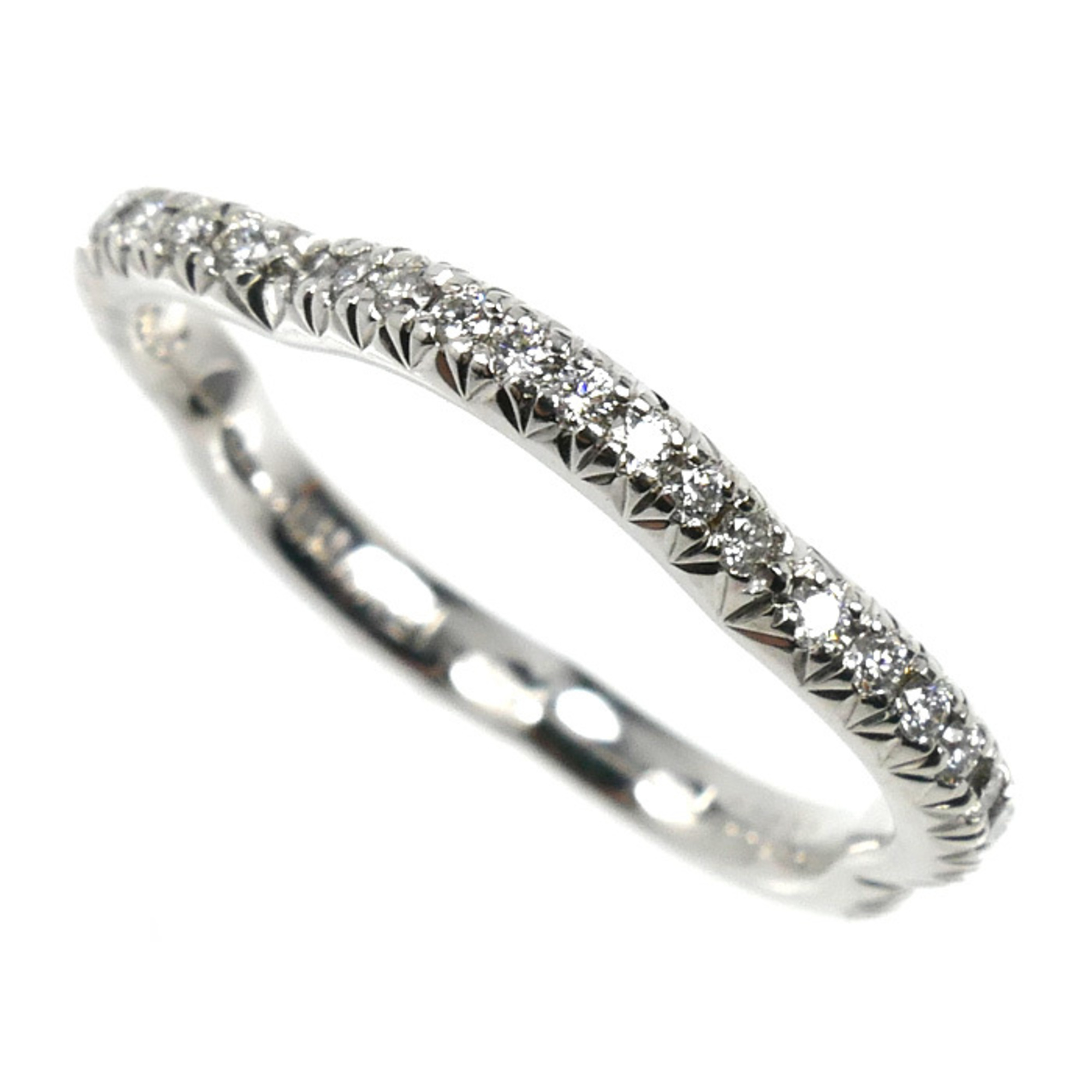 CHANEL 18KWG White Gold Camellia Diamond Ring J3211, Size 48, 2.0g, Women\'s