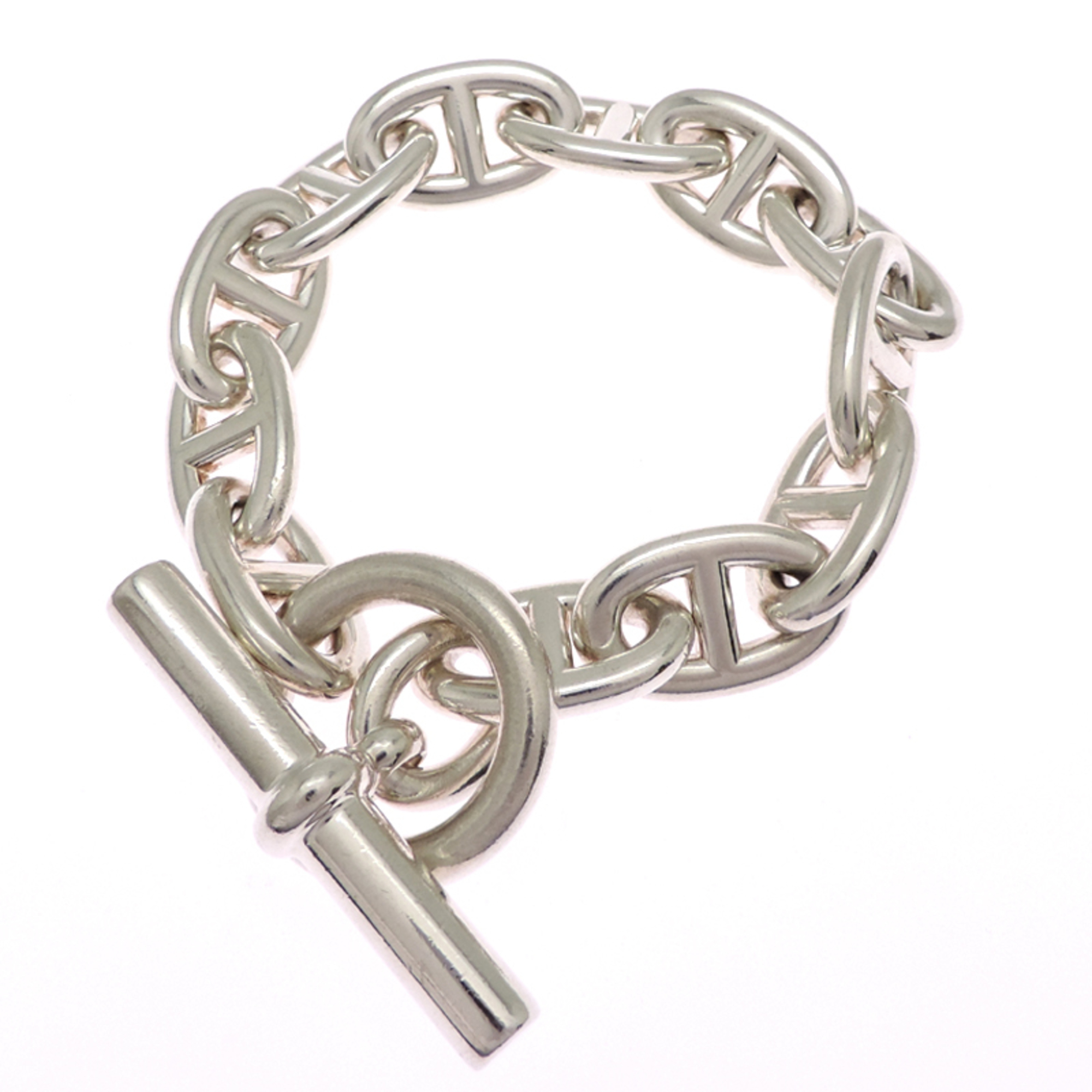 Hermes SV925 Chaine d\'Ancre TGM 12-link bracelet for women and men, H101995B, 925 sterling silver.
