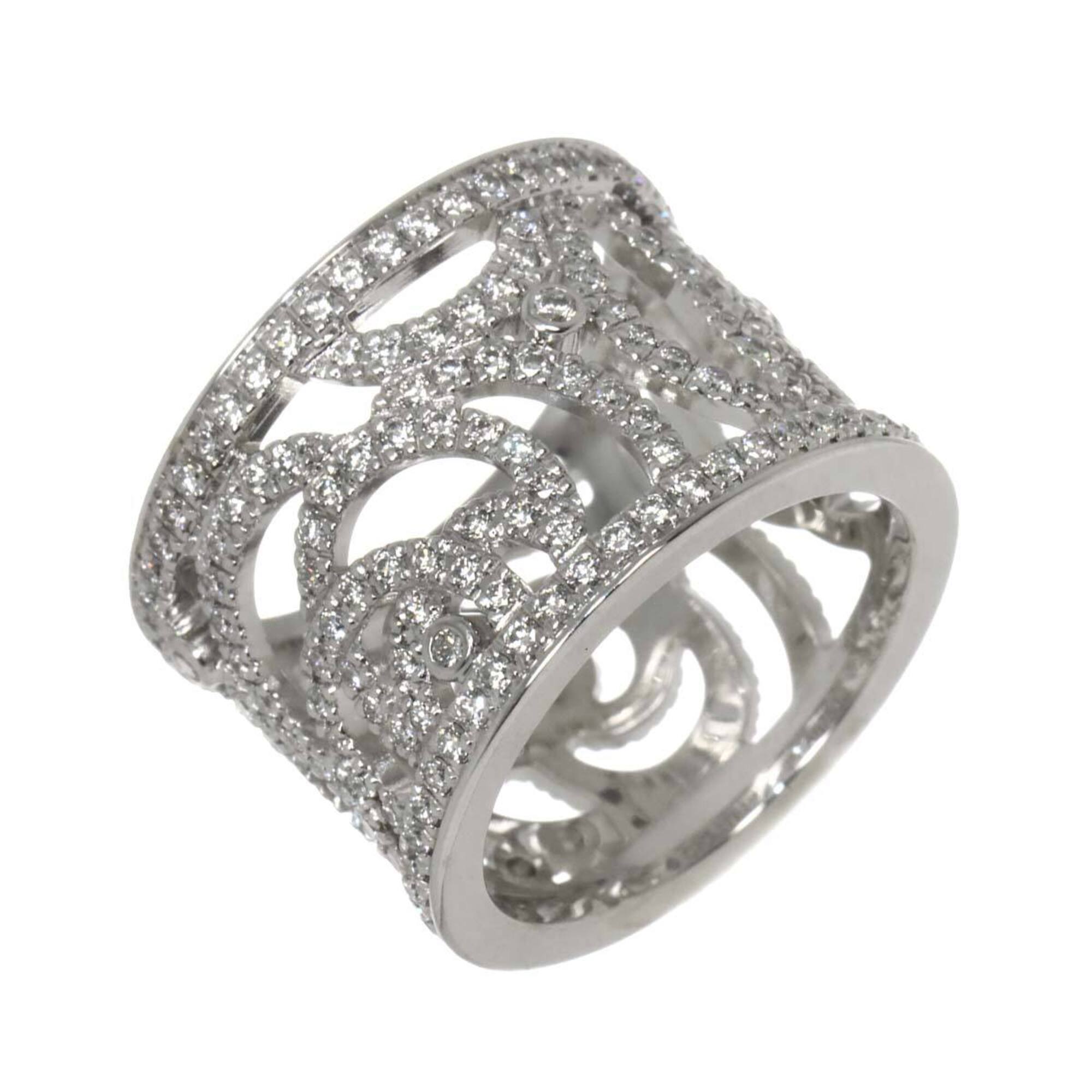 Chanel Camellia Ring #48, Diamond, 18K White Gold (750)