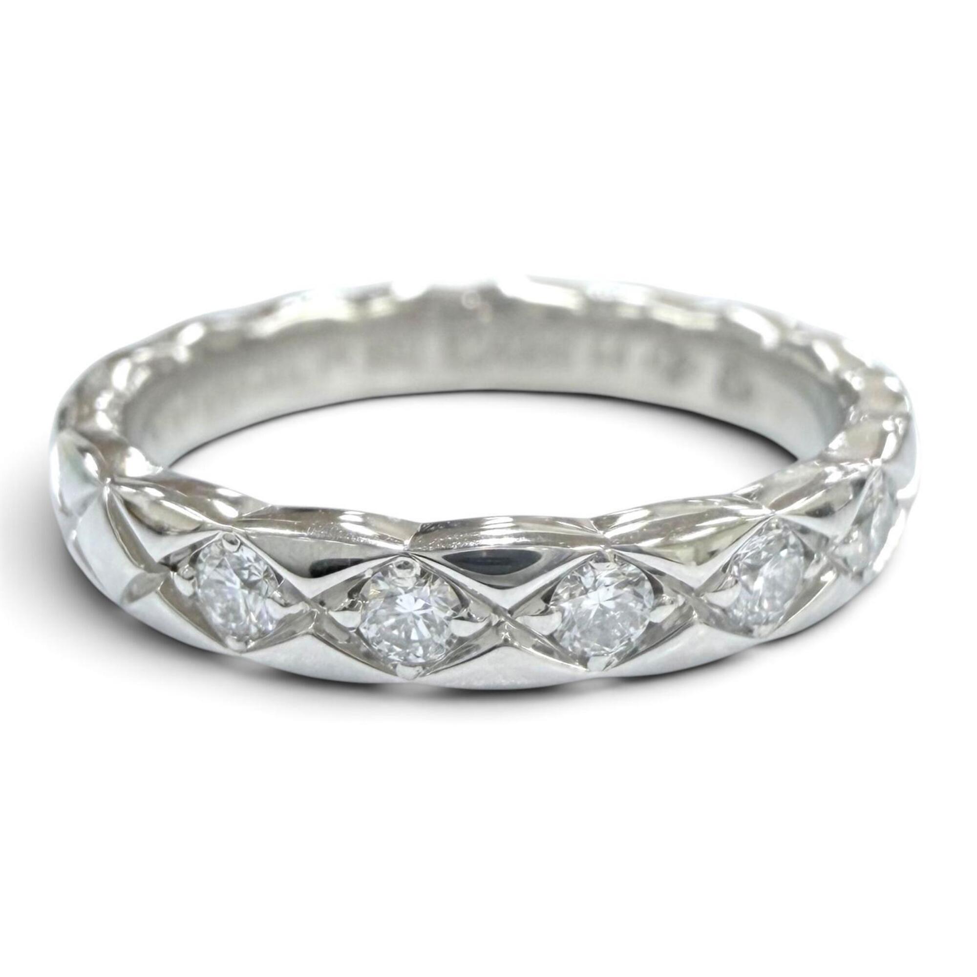 CHANEL J11387 PT950 Diamond Coco Crush 5P Ring with Certificate (June 2021) - Platinum, Size 44, Wei