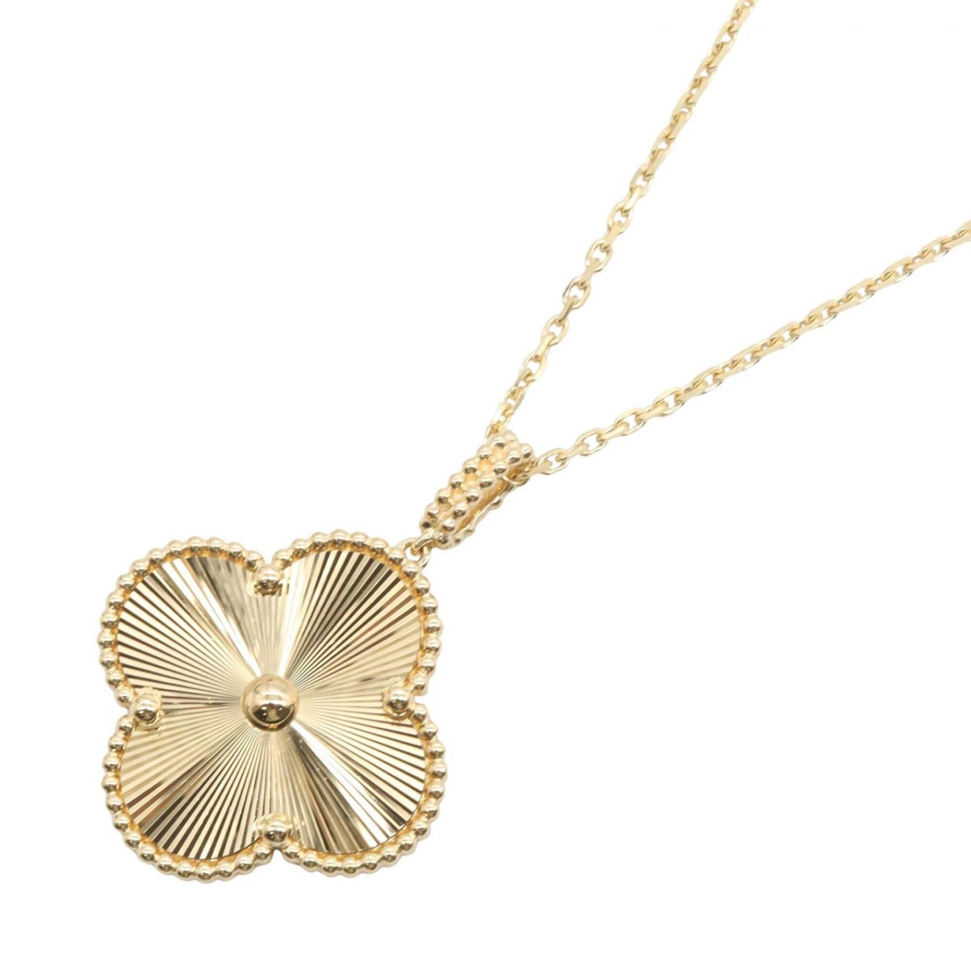 Van Cleef & Arpels Magic Alhambra Long Guilloche Necklace, 18K (Yellow Gold), Women\'s, Gold Tone, V