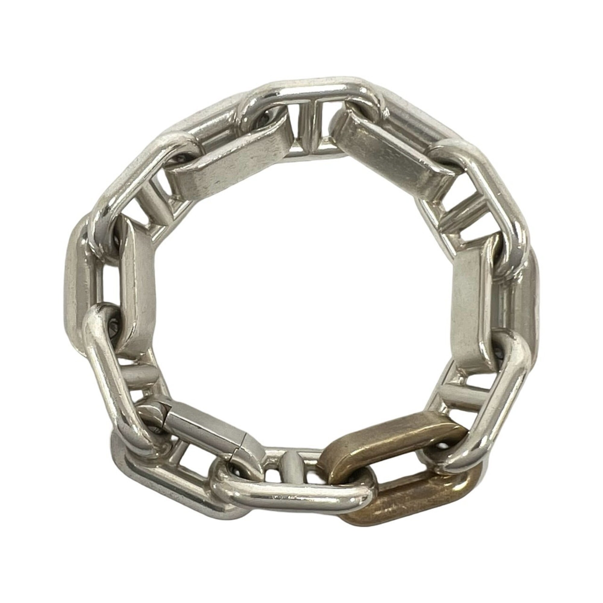 HERMES Chaine d\'Ancre Bronze Mix Bracelet, Sterling Silver 925, Bronze, Silver, Brown, 46278