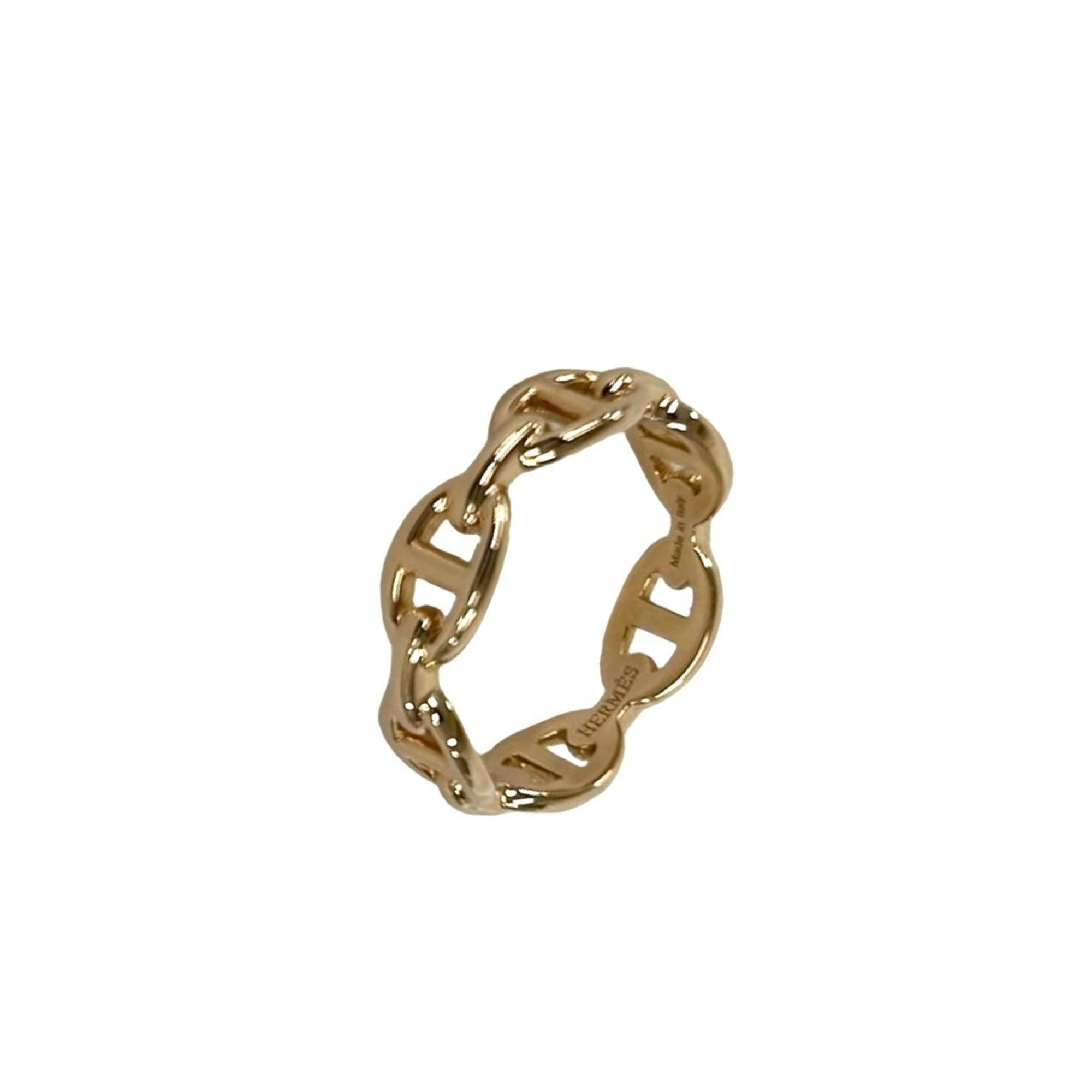 HERMES EnchainŽe Ring, 18K 750PG, Size #54, Pink Gold, Item No. 413-4