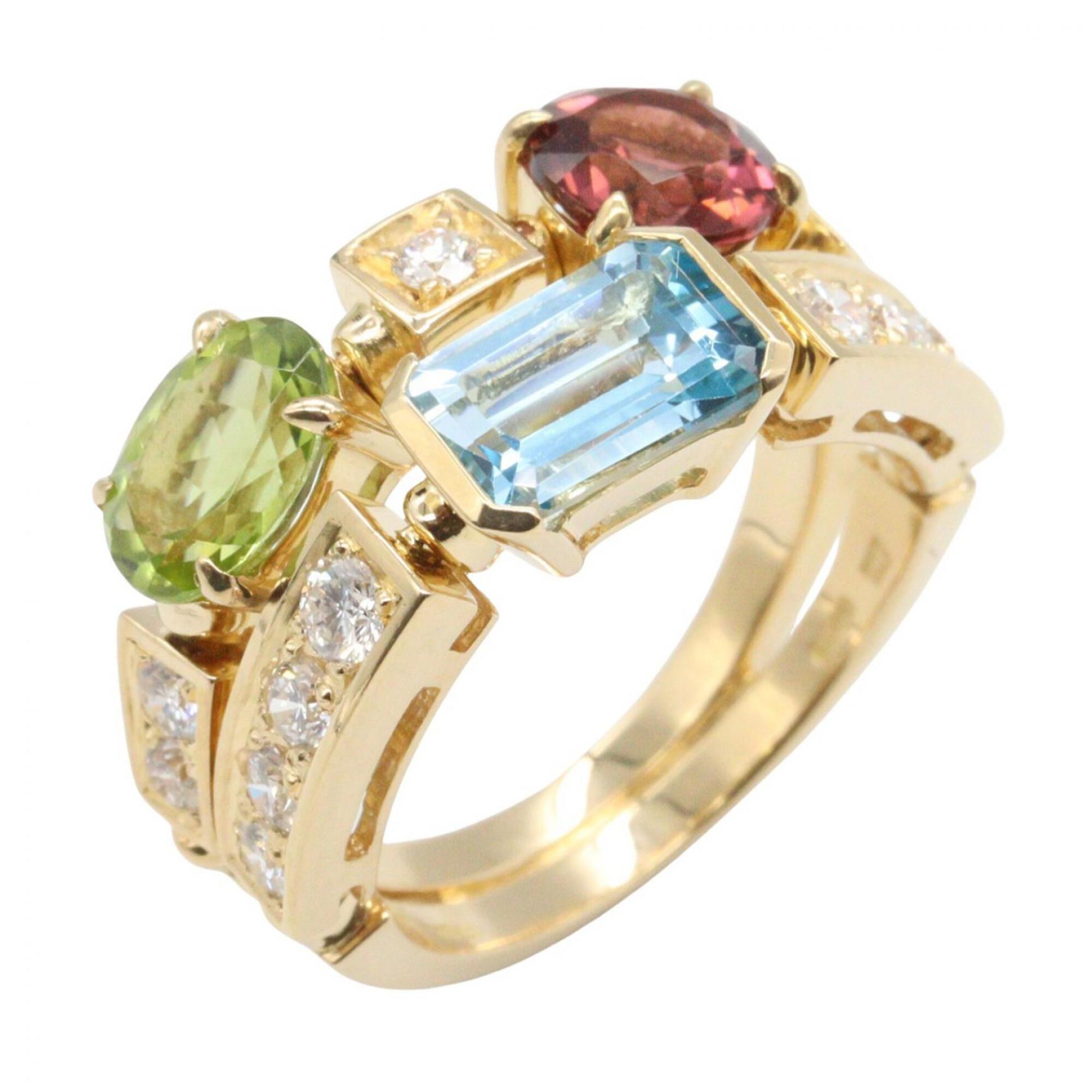 Bvlgari Bulgari Allegra Precious Ring - 18K (Yellow Gold) Diamond, Peridot, Blue Topaz, Tourmaline W