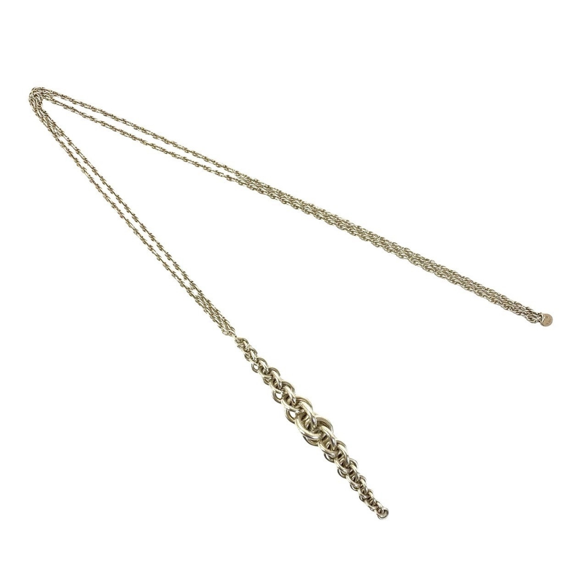 HERMES Vintage Atalante Necklace, Sterling Silver 925 Chain Pendant, Silver, Item No. 49247