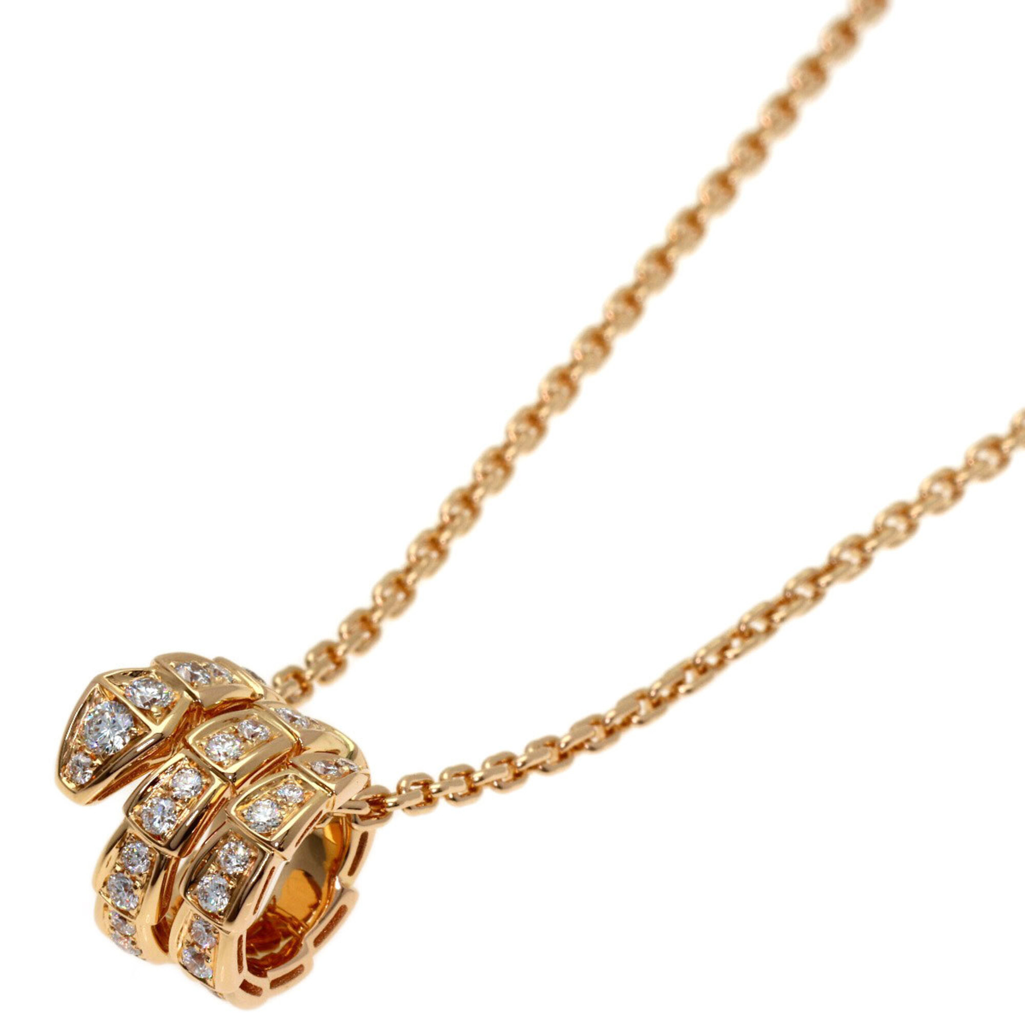 Bulgari Serpenti Viper Diamond Necklace, 18K Pink Gold, Women\'s, BVLGARI