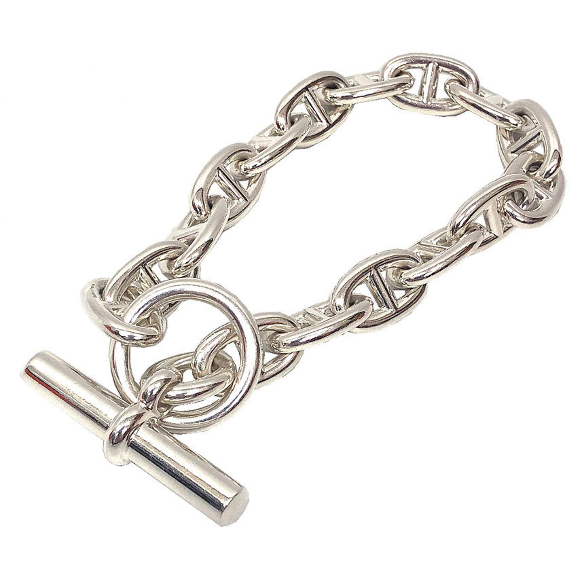 Hermes Herms Chaine d\'Ancre Bracelet, MM, 16 Links, Silver 925, Men\'s and Women\'s