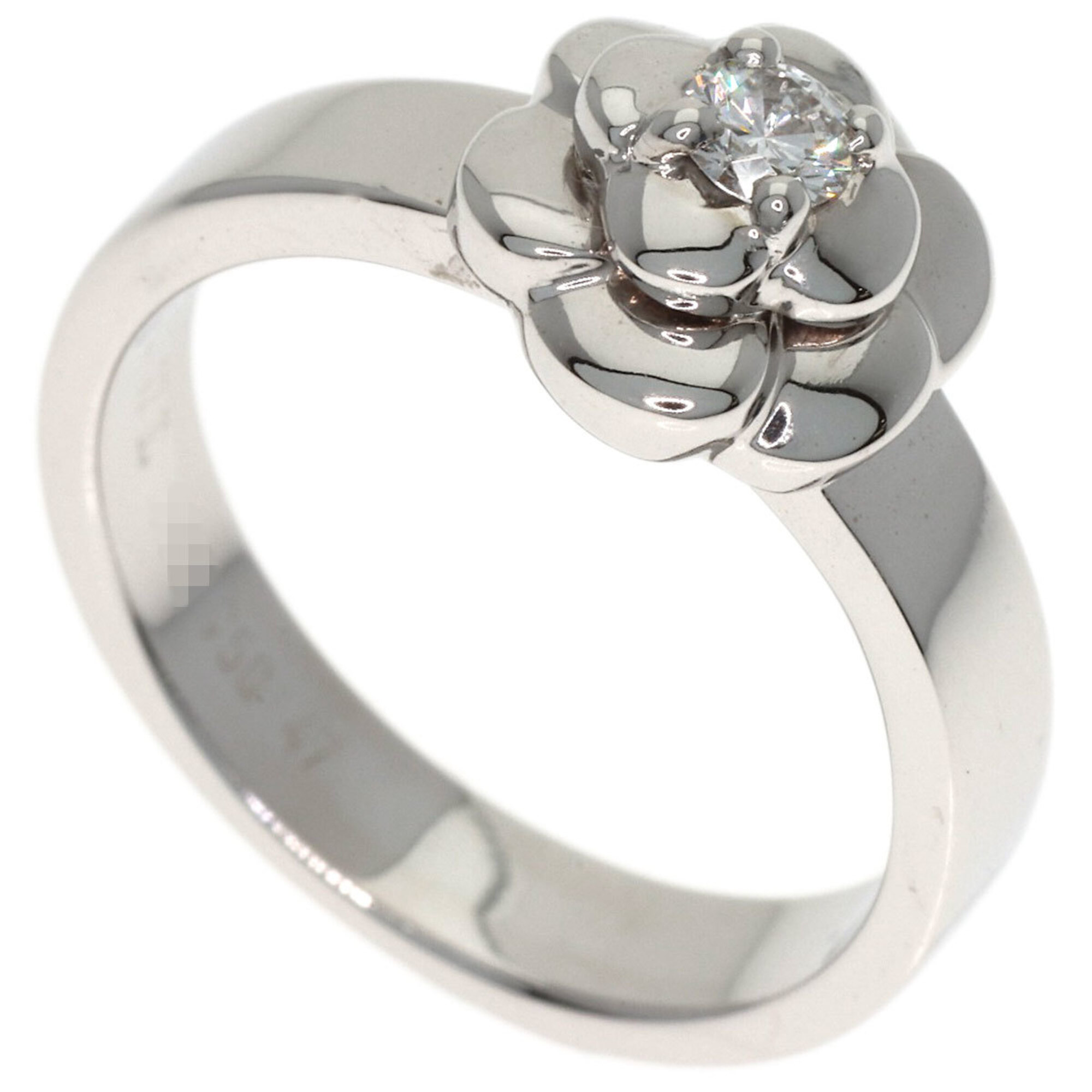 Chanel Camellia Diamond Ring #47, 18K White Gold, Women\'s.