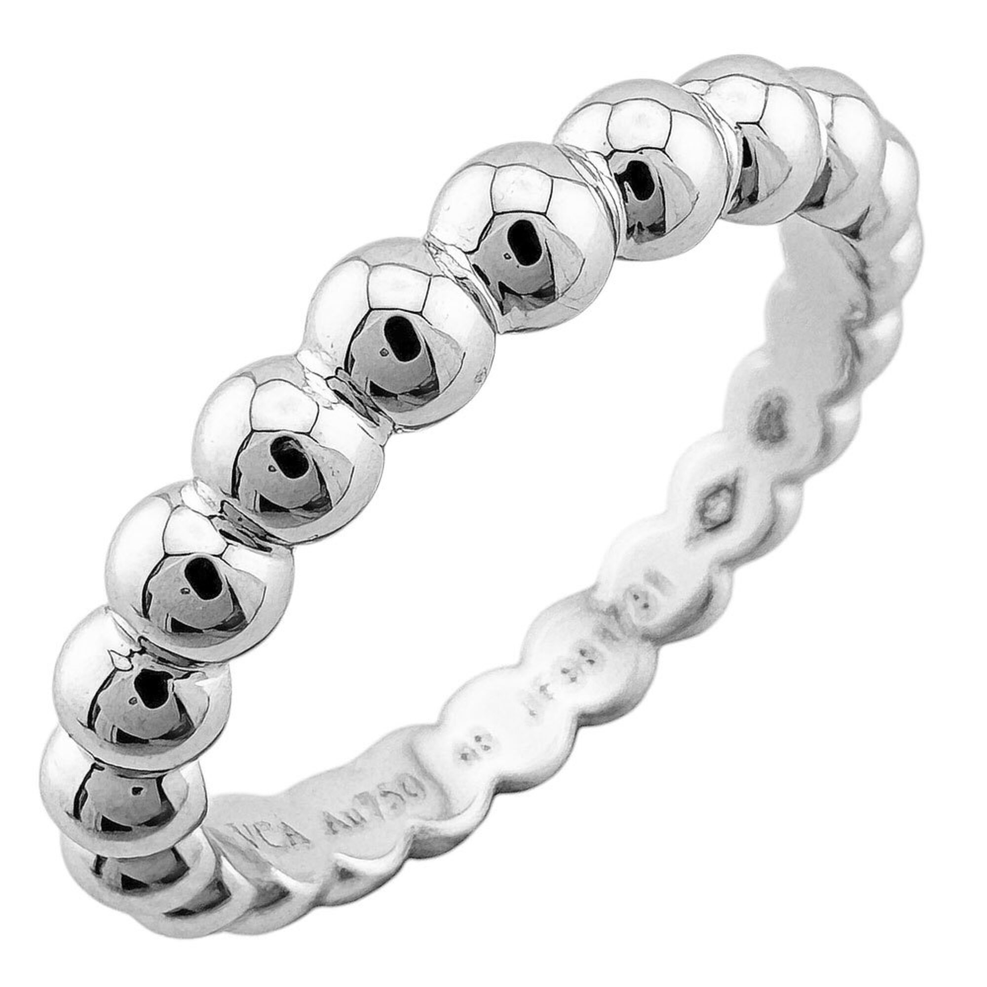 Van Cleef & Arpels Perlee Ring, 18K White Gold, Women\'s, Pre-owned.