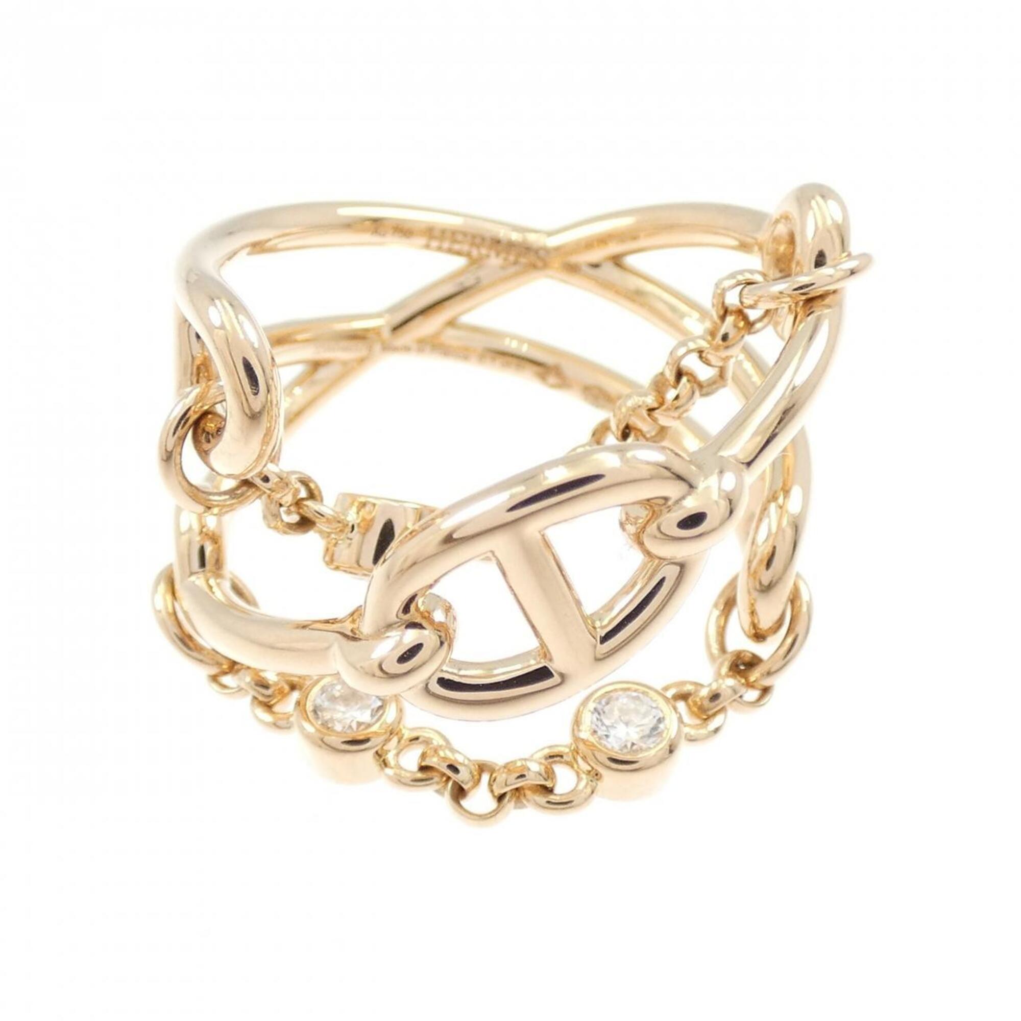 Hermes Herms Chaine d\'Ancre Chaos Ring 0.1CT