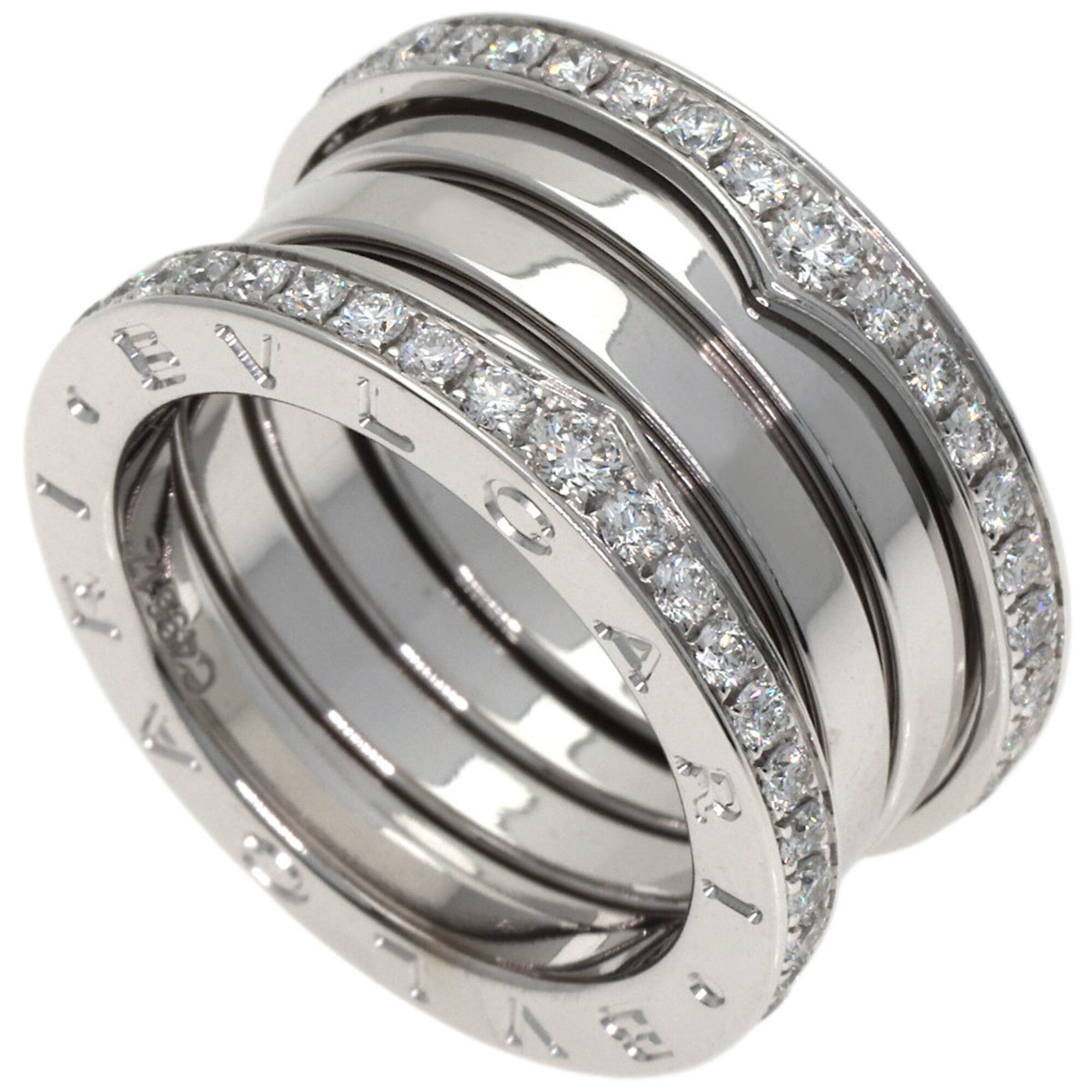 Bvlgari Bulgari B-zero1 4-band diamond ring, size #50, 18K white gold, women\'s.