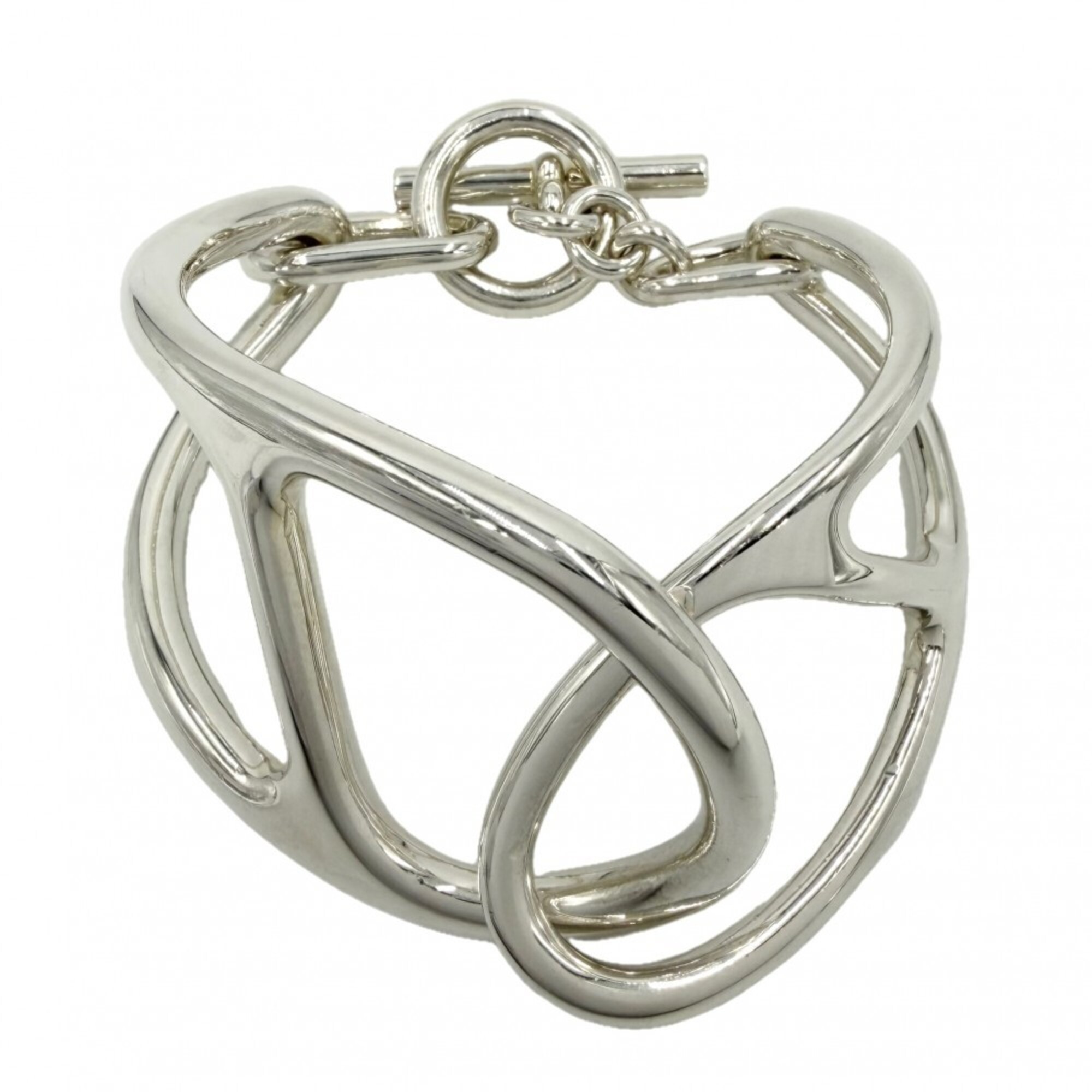 Hermes Bangle for Men, Chaine d\'Ancre Bracelet, Accessory, HERMES, Sterling Silver 925, Approx. 75.