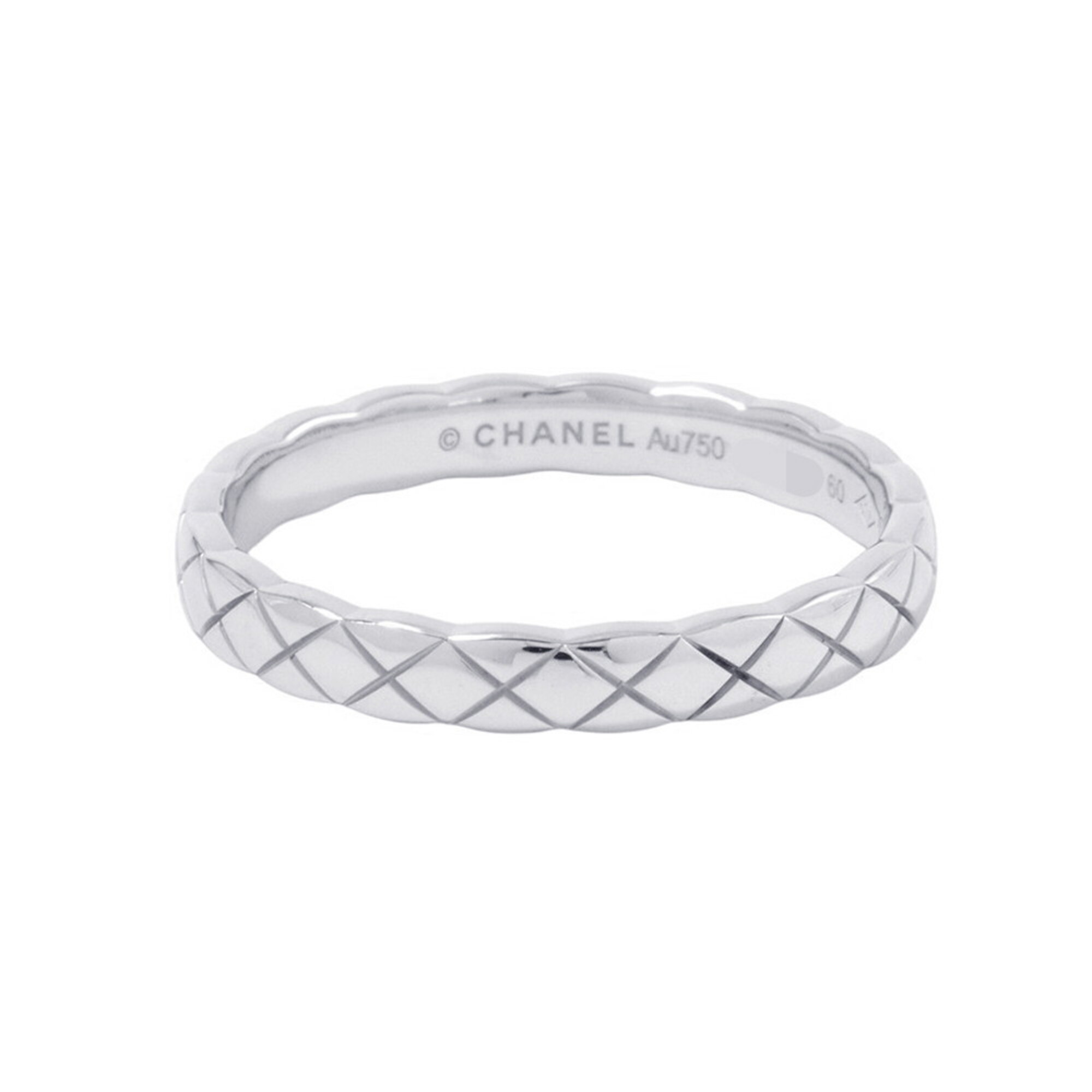 Chanel Coco Crush Collection Mini Ring, 18K White Gold, Size 60, J11793.