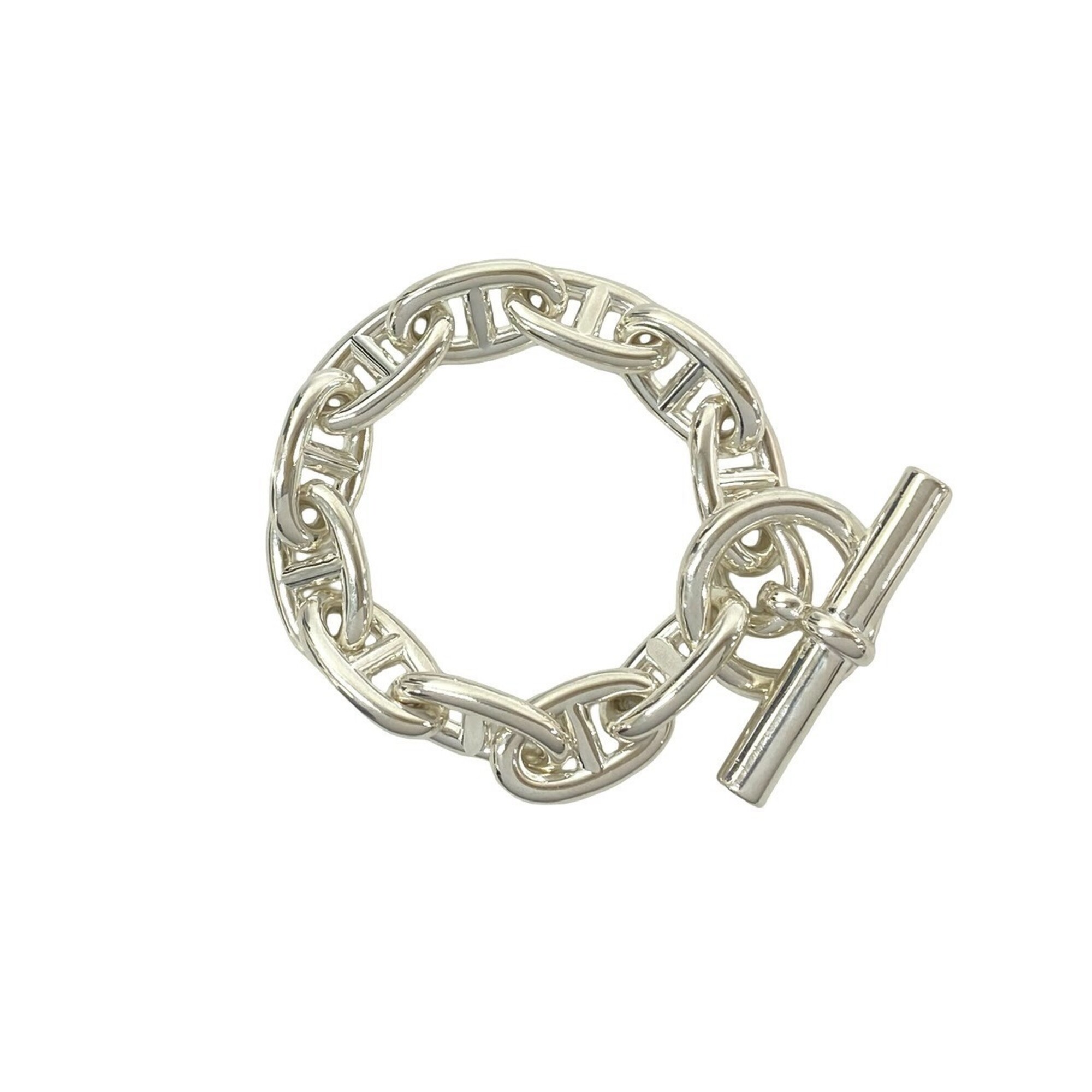 HERMES Chaine d\'Ancre TGM 11-link Sterling Silver 925 Bracelet Chain Bangle Accessory 58098