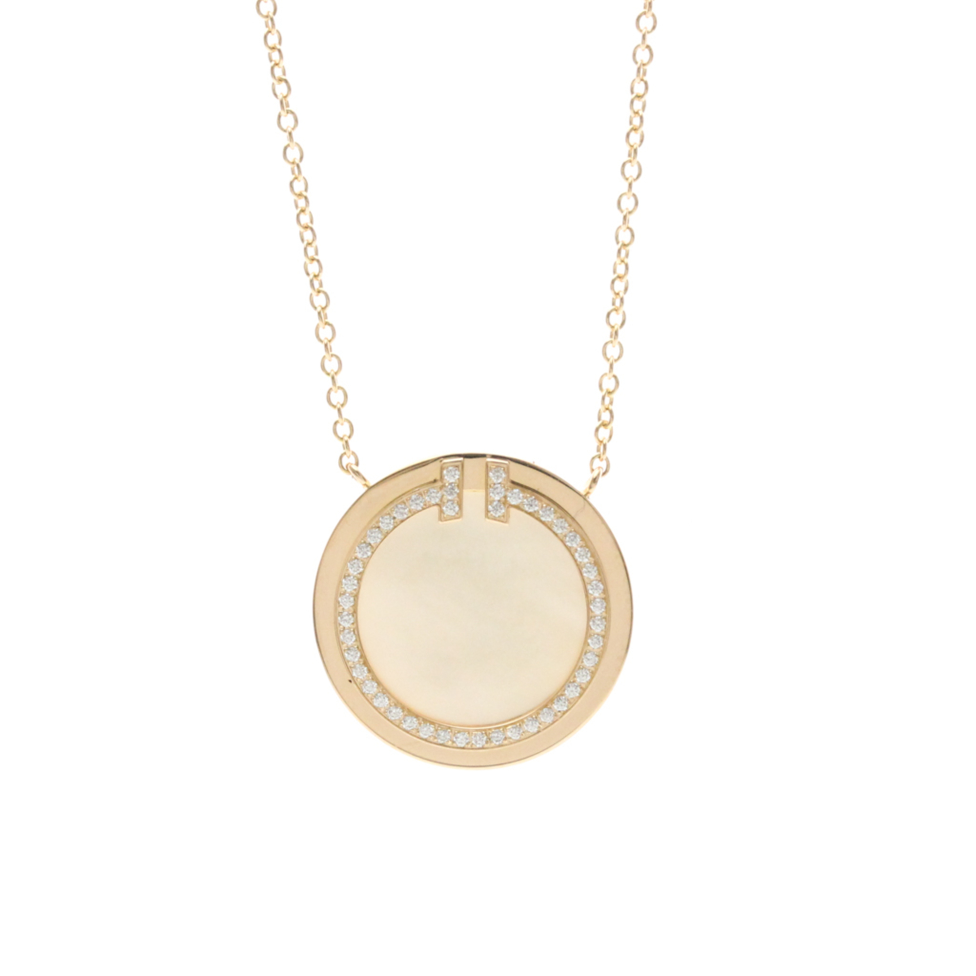 Tiffany TTWO Circle Necklace With Diamonds Pink Gold (18K) Diamond Men,Women Fashion Pendant Necklac