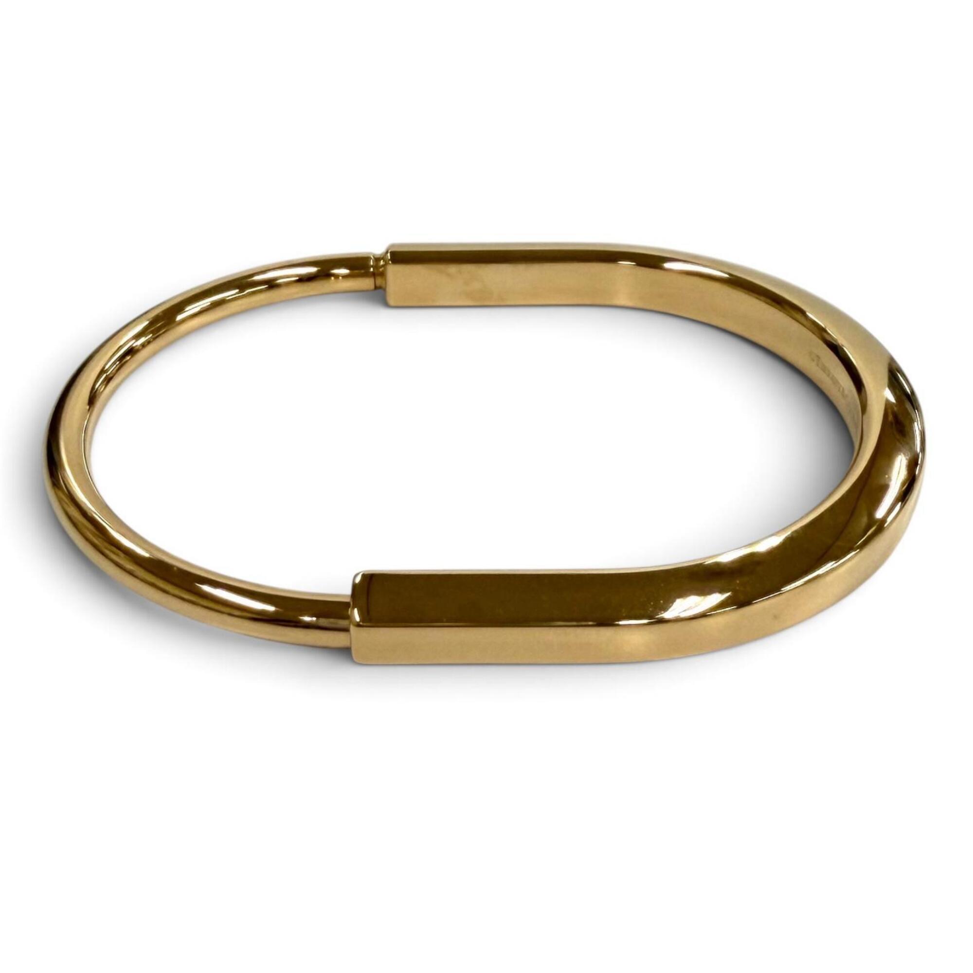 TIFFANY&Co. Tiffany Lock Bangle Large AU750 (RG) Rose Gold Made in Italy Weight 28.9g Women\'s Comes