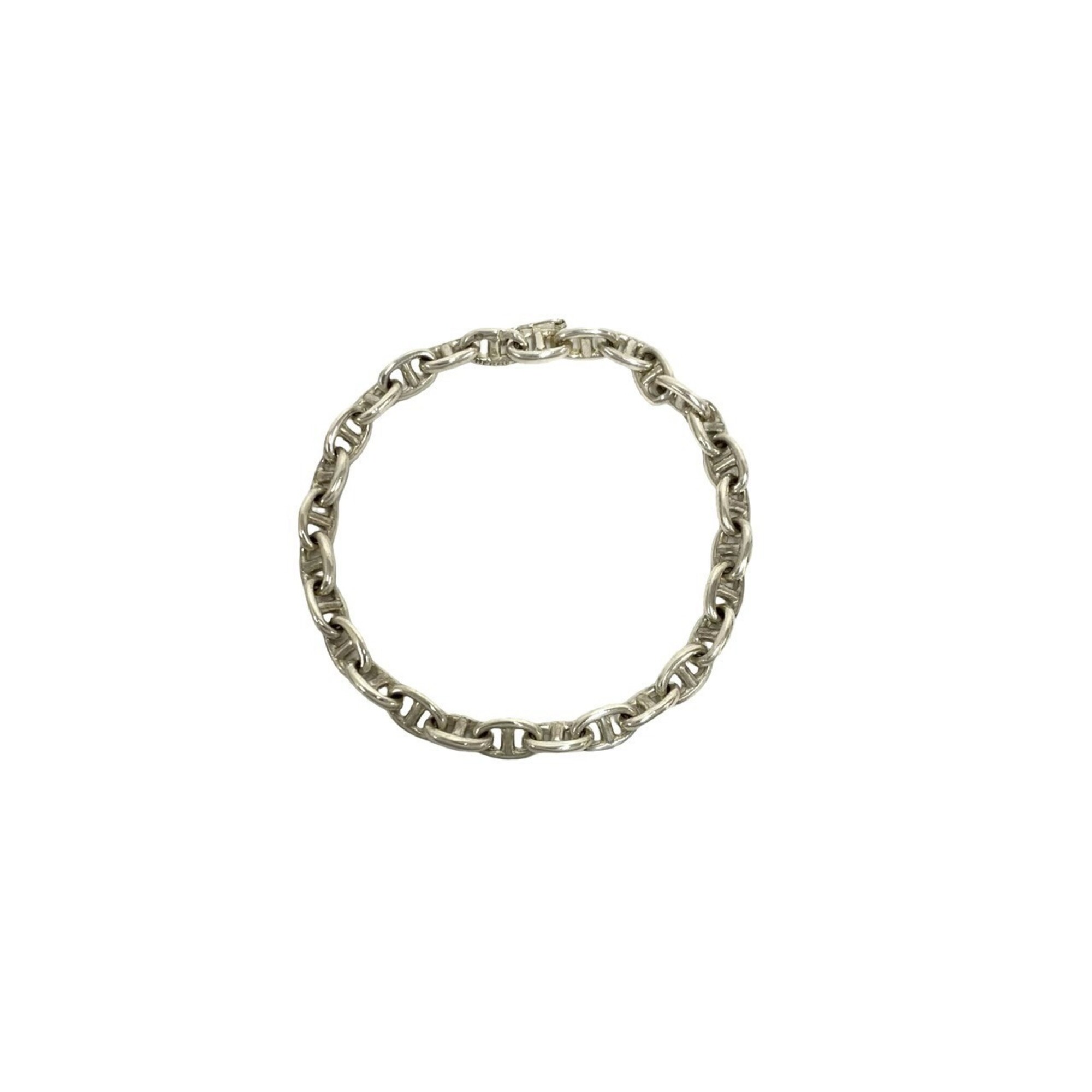 HERMES Vintage Chaine d\'Ancre TPM Sterling Silver 925 Chain Bracelet Accessory 35920