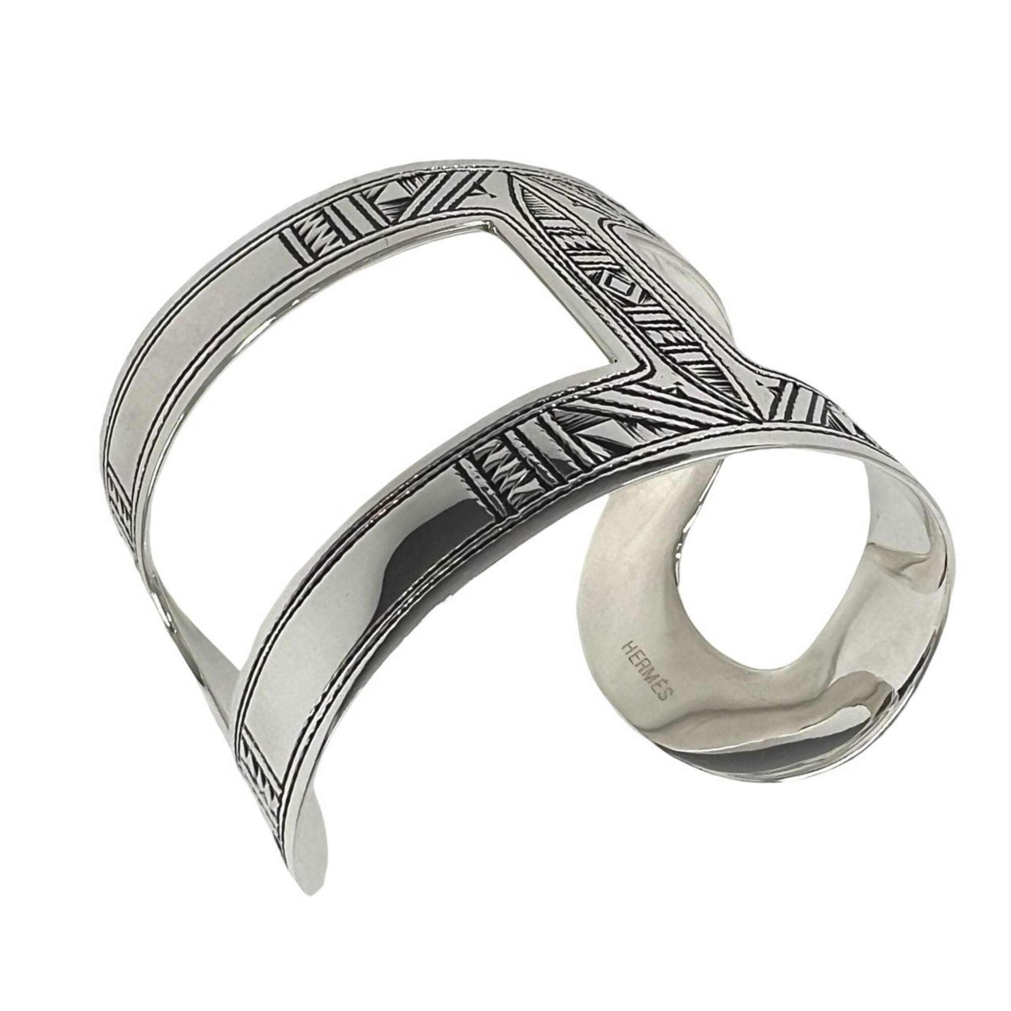 HERMES Vintage Touareg Bangle, Sterling Silver 925, Accessory, Silver, Item No. 17909