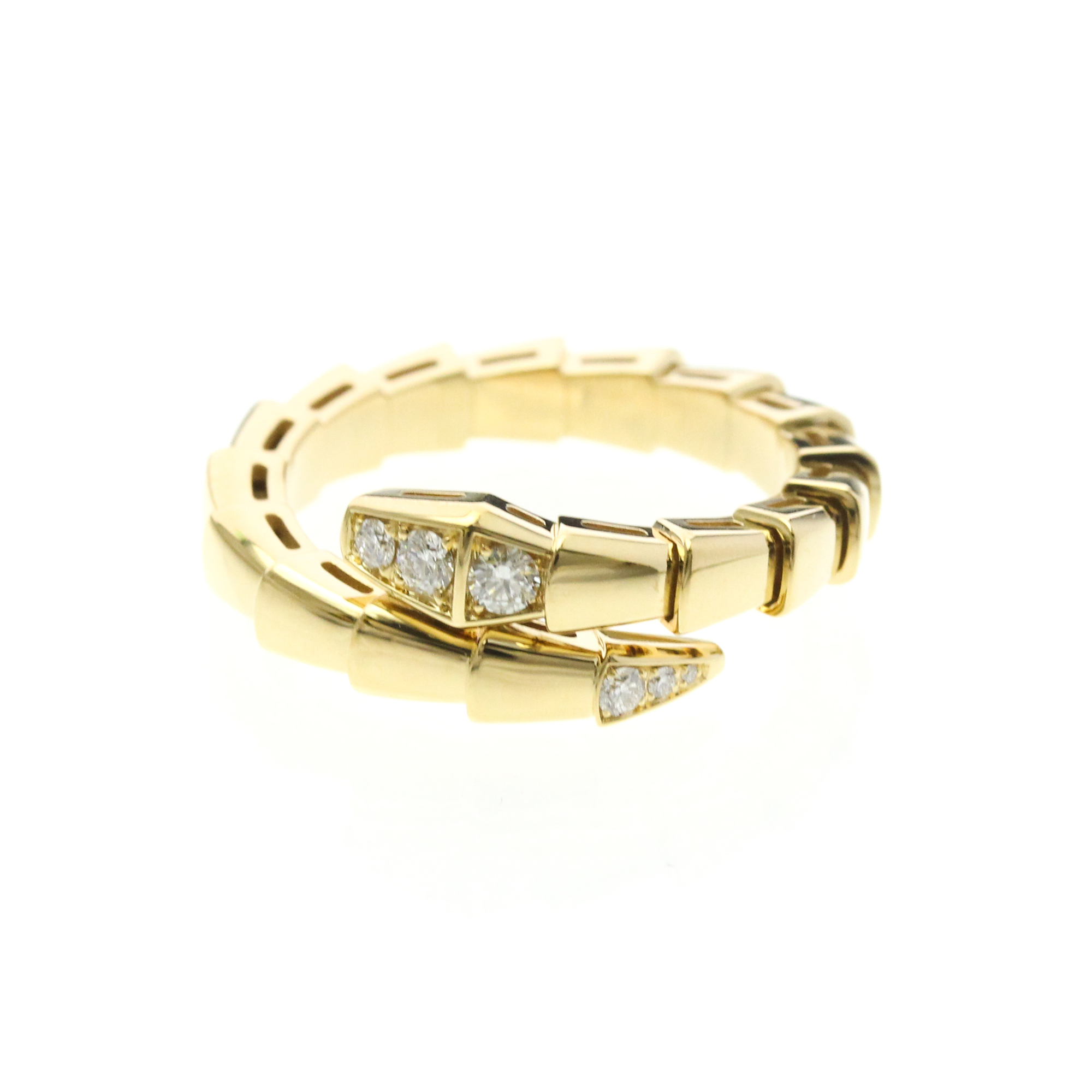 Bvlgari Serpenti Viper Diamond Ring Yellow Gold (18K) Fashion Diamond Band Ring Gold