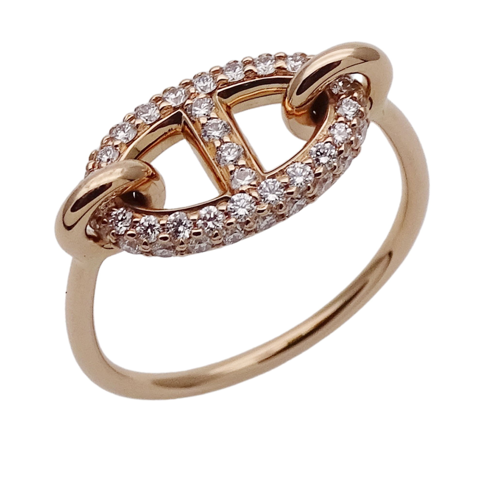 Hermes HERMES Ring Chaine d\'Ancre Farandole Women\'s Brand 750PG Pink Gold Diamond #53 Approx. 1 pi