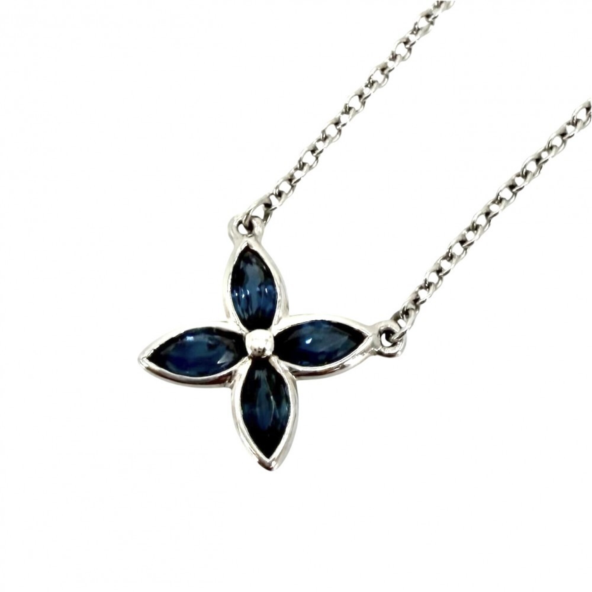 Tiffany & Co. Victoria Pendant Necklace for Women, Platinum 950, Sapphire, Approx. 2.5g