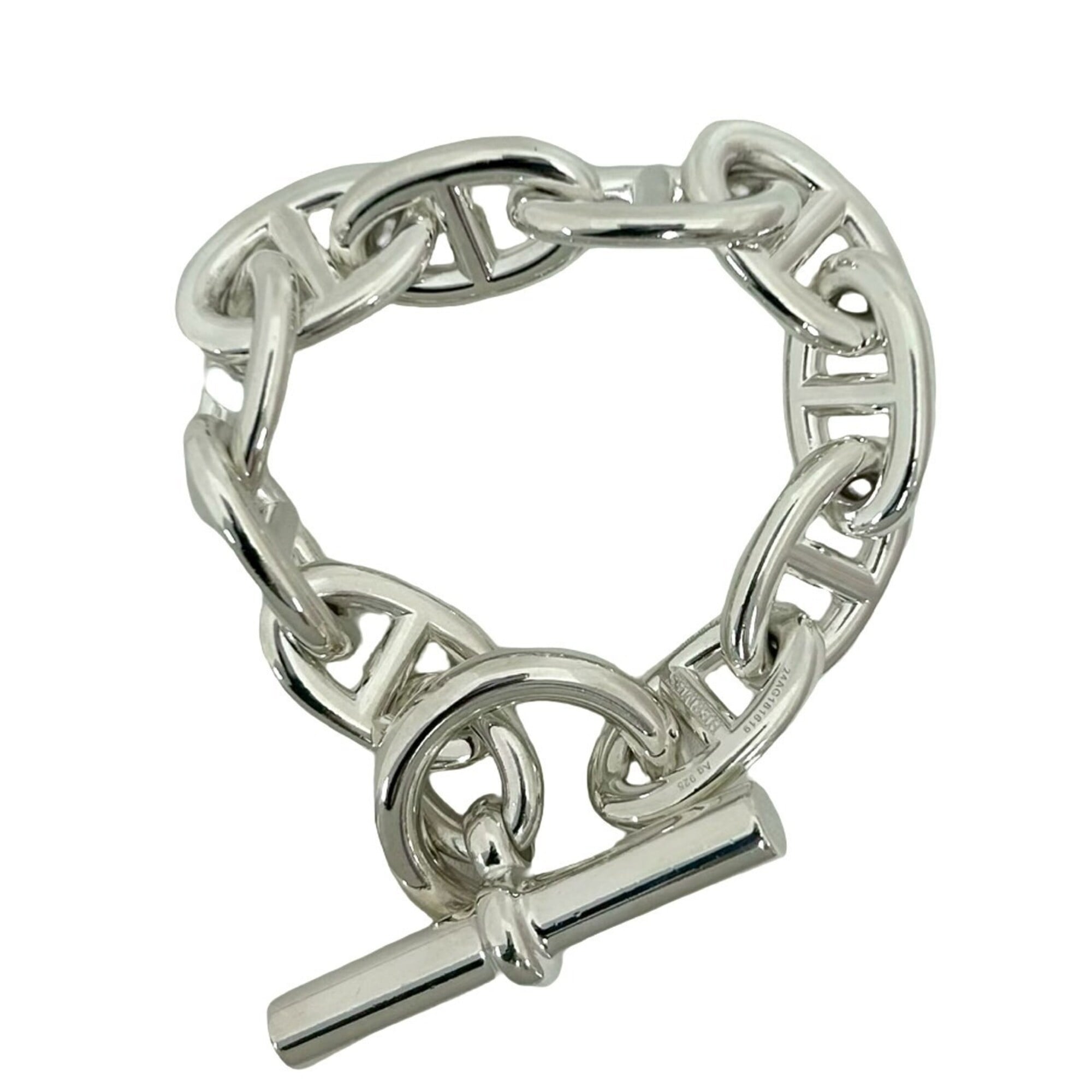 HERMES Chaine d\'Ancre TGM 10-link bracelet, sterling silver 925, accessory, 94964