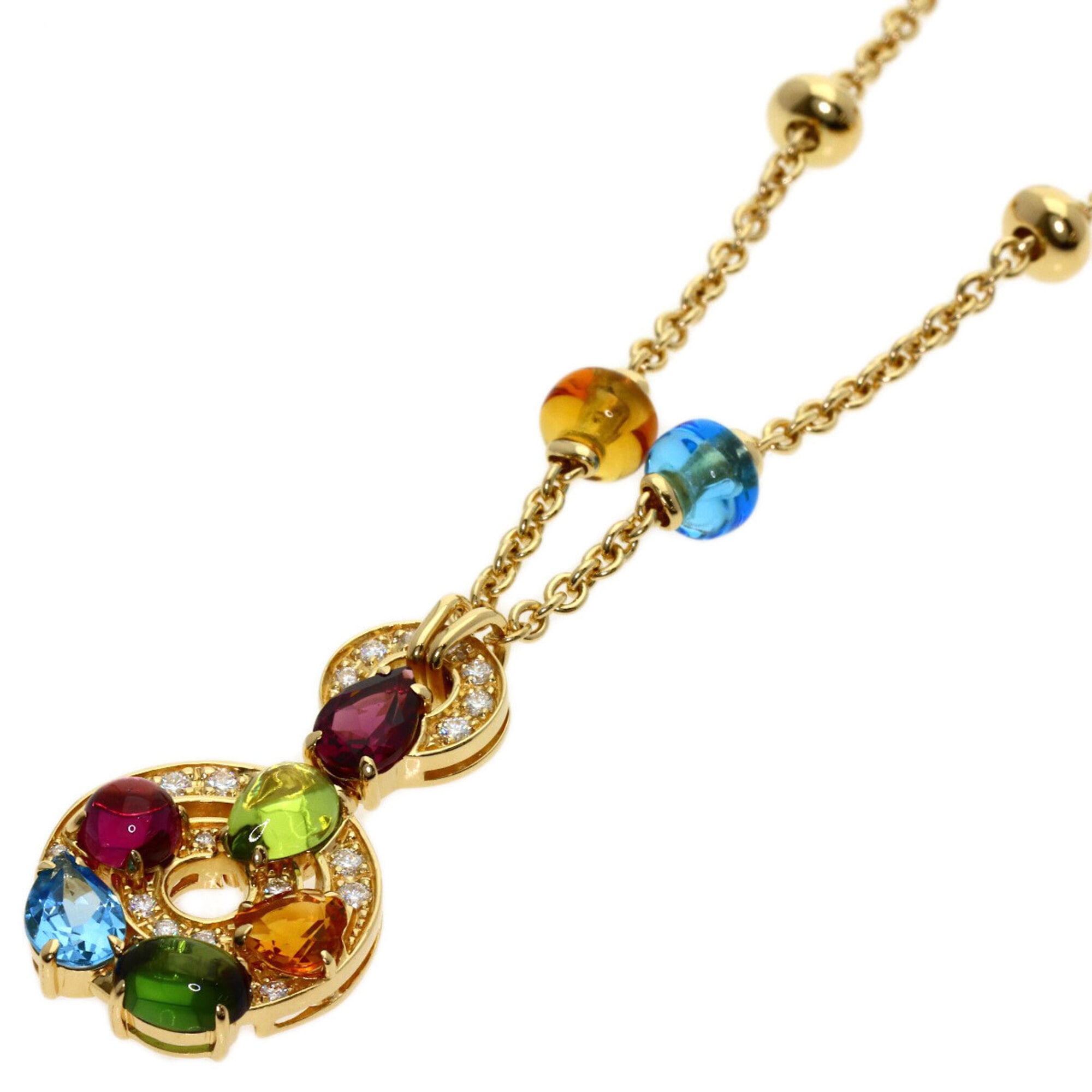 Bulgari Astrale Cerchi Multi-Stone Diamond Necklace 18K Yellow Gold Women\'s BVLGARI