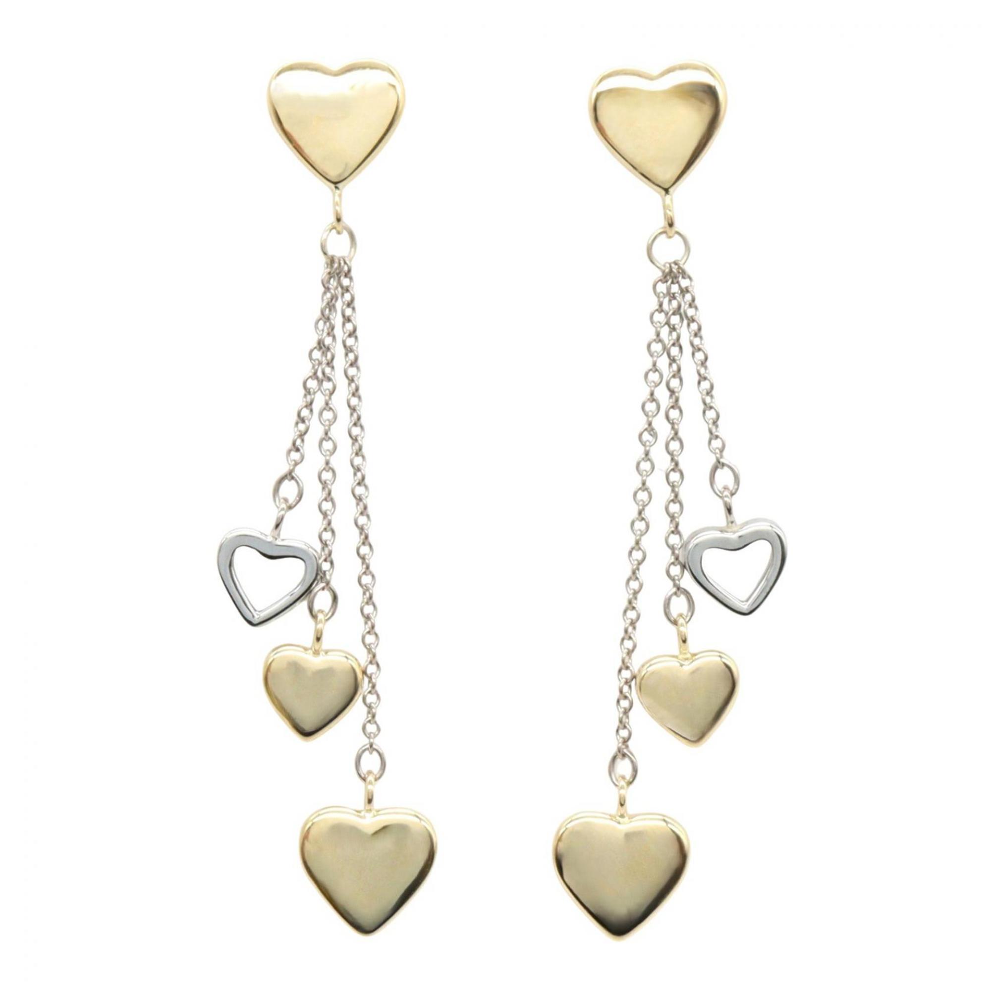 Tiffany & Co. Multi-Heart Drop Earrings, 18K Yellow Gold, White Women\'s, Silver