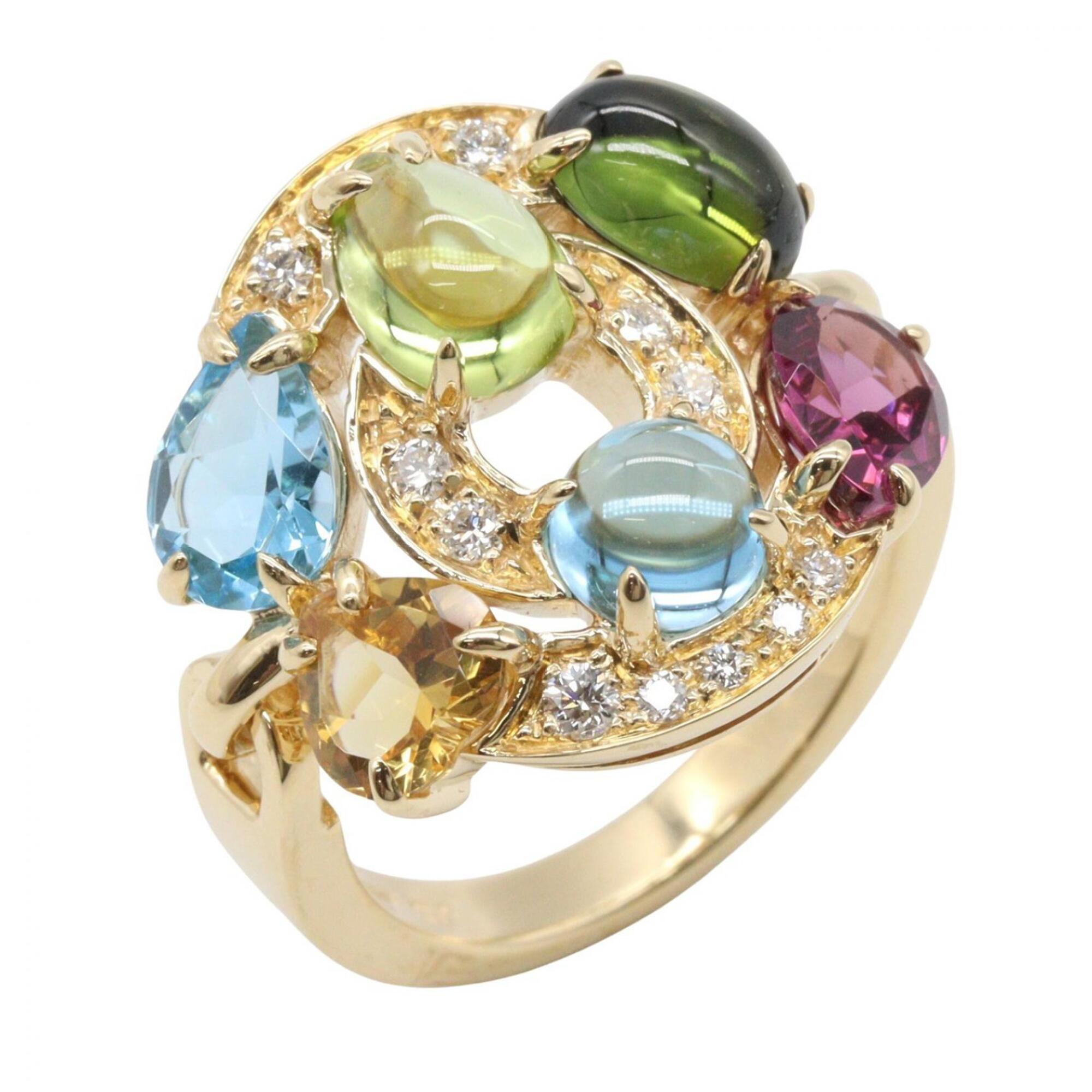 BVLGARI Astrale Cerchi Ring - 18K (Yellow Gold) with Diamonds, Peridot, Blue Topaz, Green Tourmaline