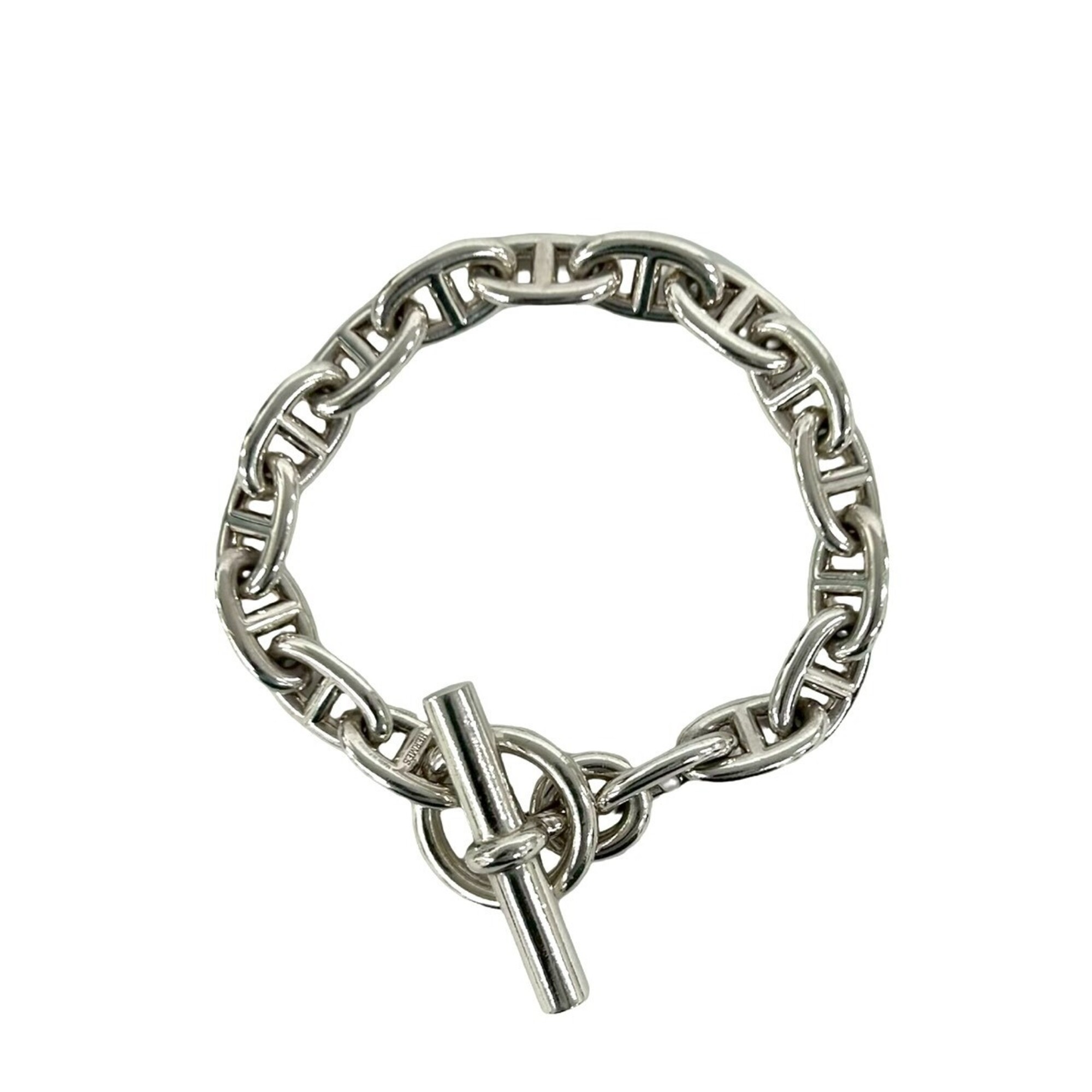 HERMES Chaine d\'Ancre MM 16-link Sterling Silver 925 Bracelet Chain Accessory 01000