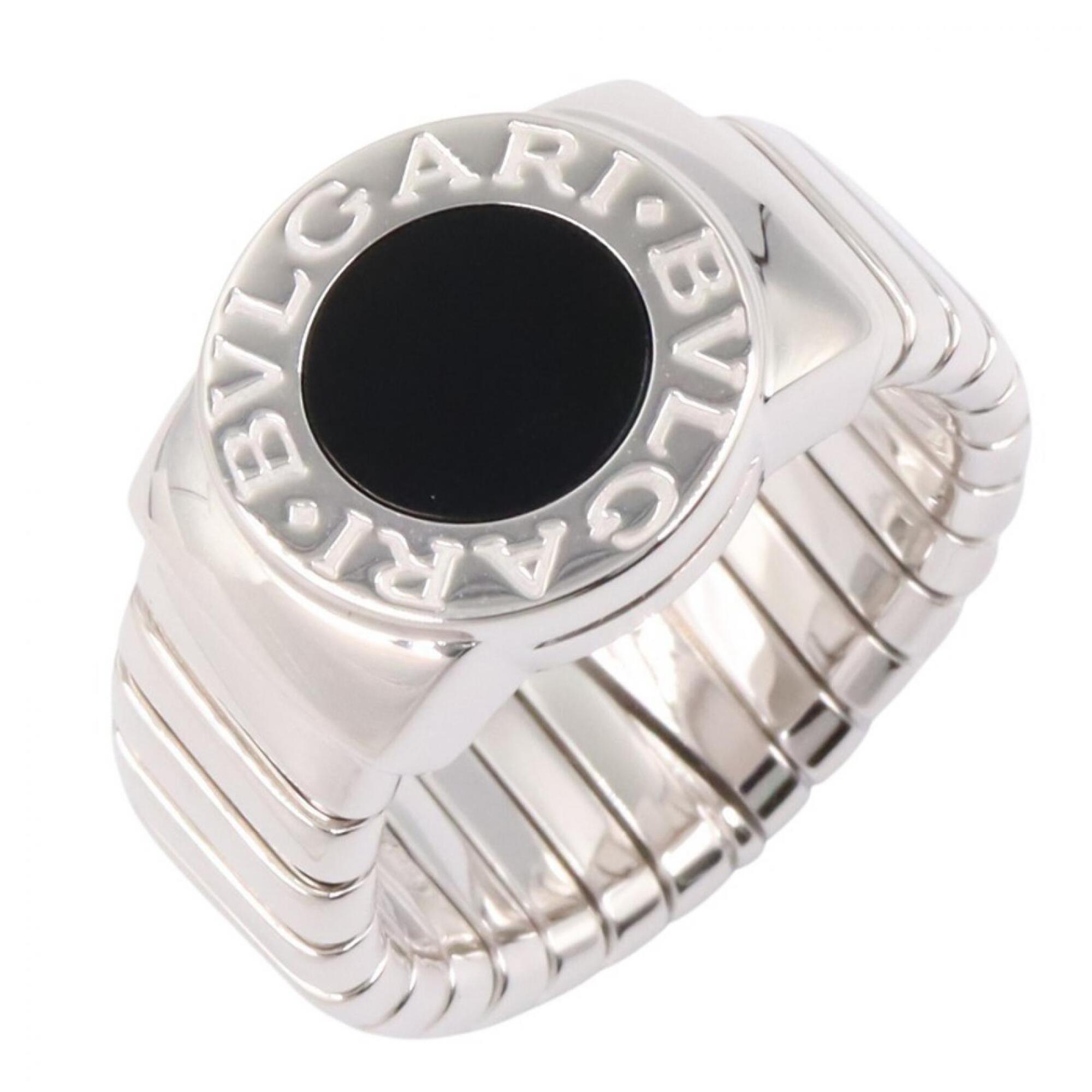 BVLGARI Onyx Ring - Ring/Finger Jewelry 18KWG (White Gold) Men\'s/Women\'s Silver/Black