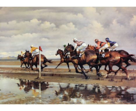 Peter Curling, Irish (b. 1955)Signed Coloured Print: "The Laytown Races, 1993," Signed by artist, & Limited to 350 Copies onl