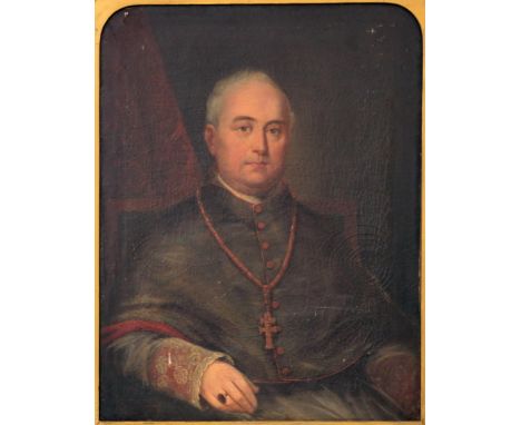 Mid-19th Century Irish School"Michael Slattery, Archbishop of Cashel 1834 - 1857," O.O.C., half length Portrait of a Gentlema