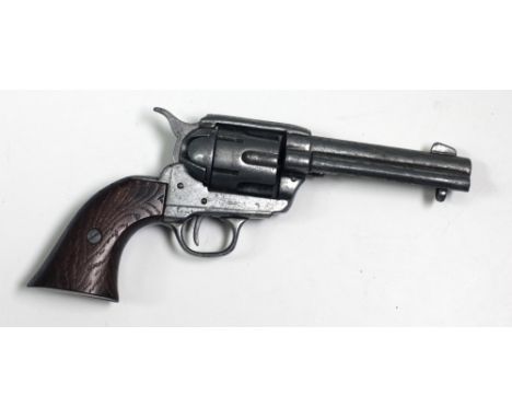 A U.S. army 1860 replica 45 colt six shooter Hand Gun, with wooden handle. (1)