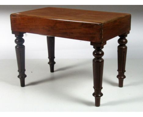 An early Victorian mahogany Commode, raised on turned legs, 23 1/2"w. (1)