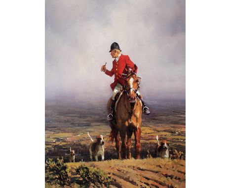 Peter Curling, Irish (b. 1955)Signed Coloured Print: "Calling Up the Hounds - Michael Higgins," 2003, Limited Edition, 450 Co