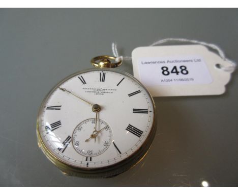 19th Century English 18ct gold cased key wind pocket watch by Goldsmiths Alliance, Cornhill, London, No. 10992, the enamel di