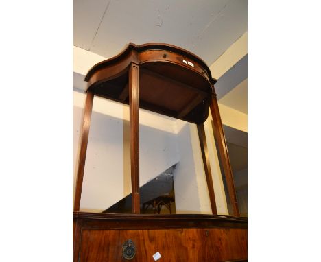 Reproduction mahogany side table with a shaped top and single drawer raised on square tapered supports 