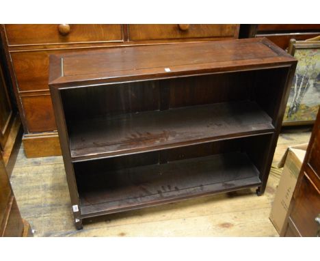 20th Century Chinese padouk wood two shelf open bookcase 