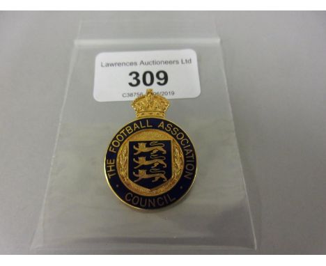 9ct Gold and enamel Football Association Council badge, season 1933 / 34 