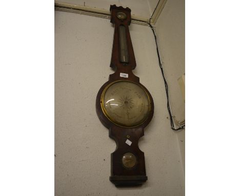 George III mahogany wheel barometer (for restoration or parts) 