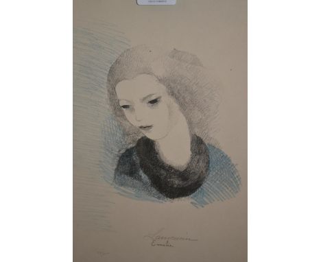 Coloured lithographic print of Emilie, by Marie Laurencin, Limited Edition No. 35 of 115, 14ins x 10ins 