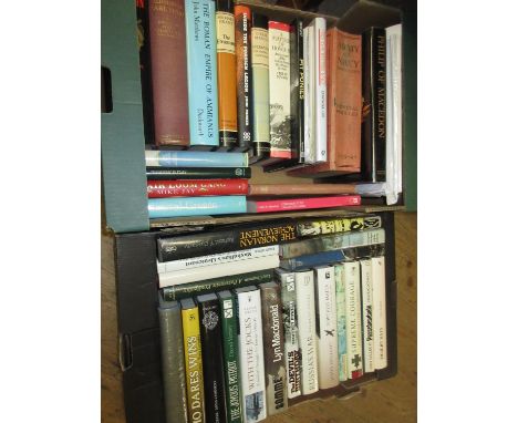 Two boxes of 20th Century military related books including Army and Navy stores catalogue 1939 / 40 