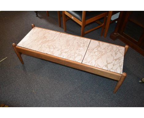 Mid 20th Century teak rectangular coffee table / stool 