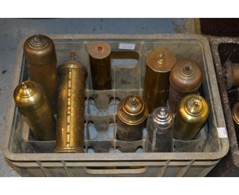 Large collection of miscellaneous longcase clock weights, mainly early to mid 20th Century 