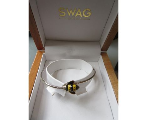 Silver and enamel bumble bee bangle by Swag, together with a quantity of silver and other jewellery and two wristwatches 