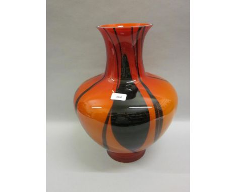 Large Murano style baluster form glass vase, 17ins high 