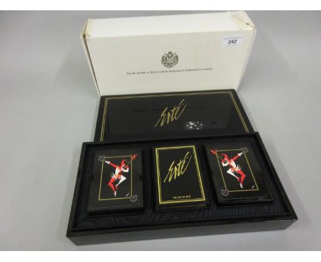Sobranie of London, the Art of Erte black papier mache playing card box 